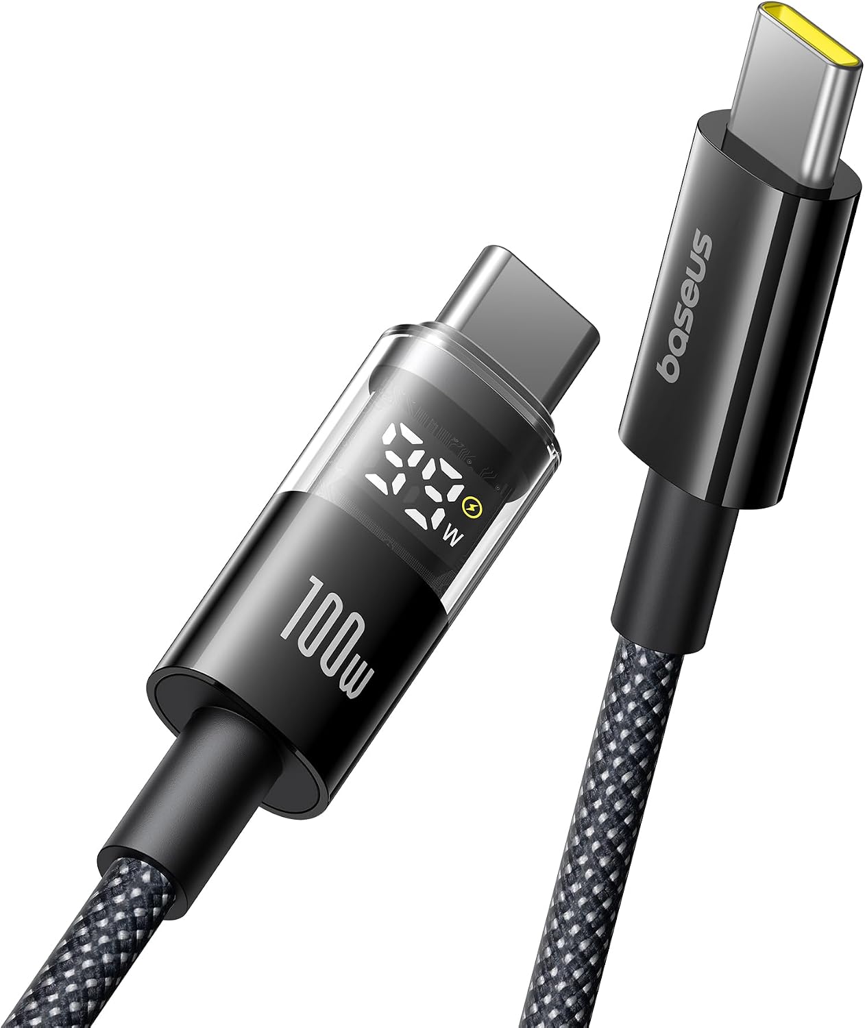 Baseus USB-C de 100 W com visor digital, 1 m