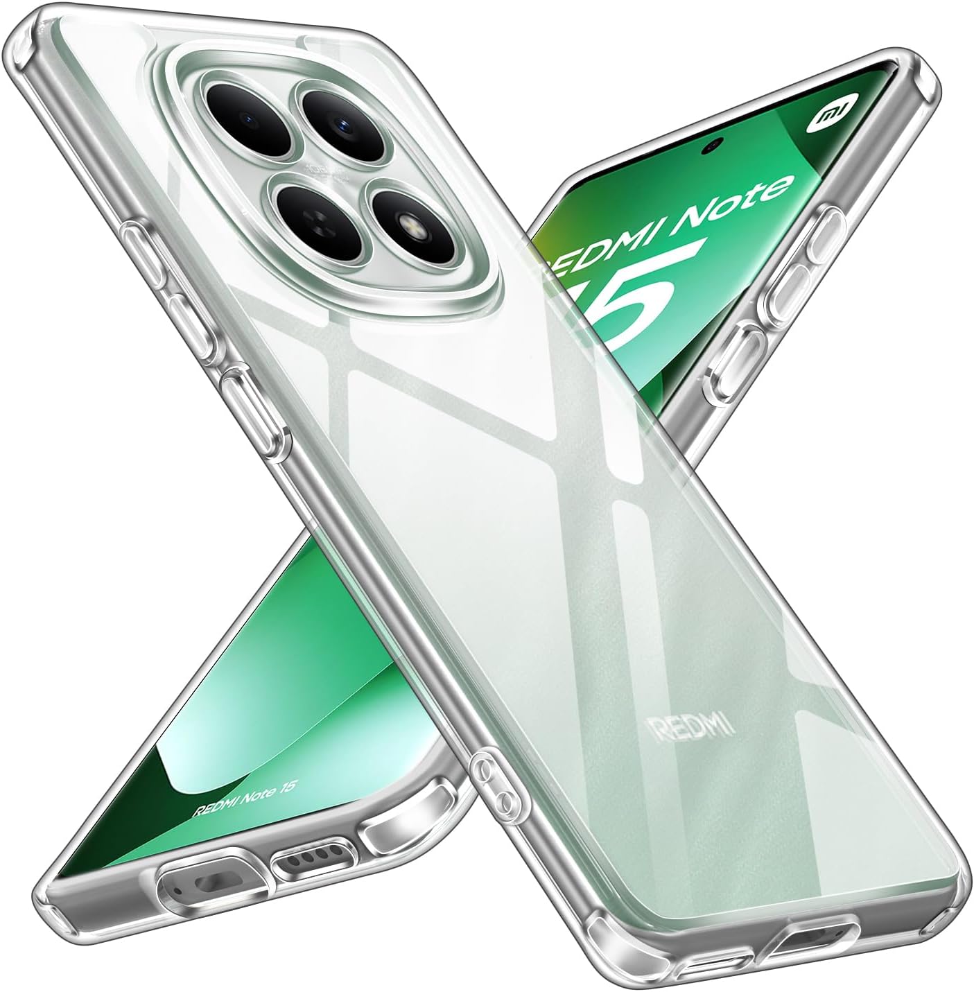 iVoler Funda HD Clara Anti-Amarilleo para Xiaomi Redmi Note 15 4G / 5G / Xiaomi Poco M8 5G, [Protección Grado Militar] Carcasa Bumper Antigolpes Transparente Delgado Antiarañazos Duro PC Respaldo Case