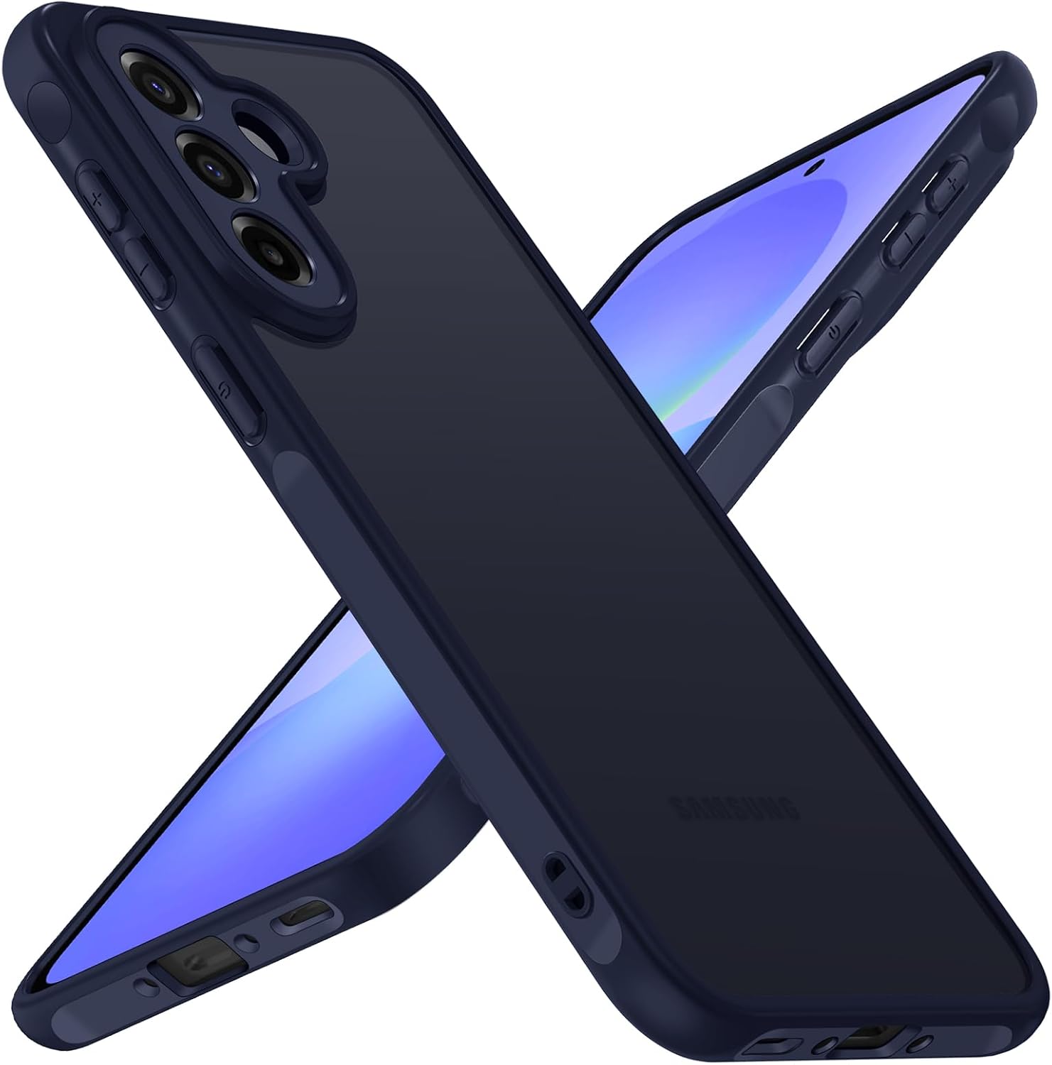 ivoler Funda Mate Azul Oscuro para Samsung Galaxy A37 5G, [Protección Grado Militar] Carcasa Protectora Antigolpes, Trasera Translúcida Antihuellas y Antiarañazos Respaldo Delgado Bumper Case