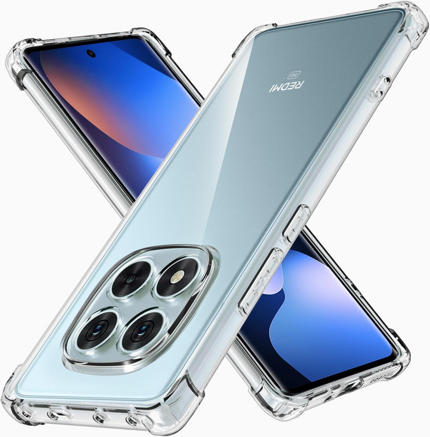 Funda para Xiaomi Redmi Note 15 5G / 4G con Protección de Cámara, Silicona Suave TPU Anti-Choques, Parachoques con Esquinas Reforzadas Carcasa para Redmi Note 15 5G / 4G, Transparente