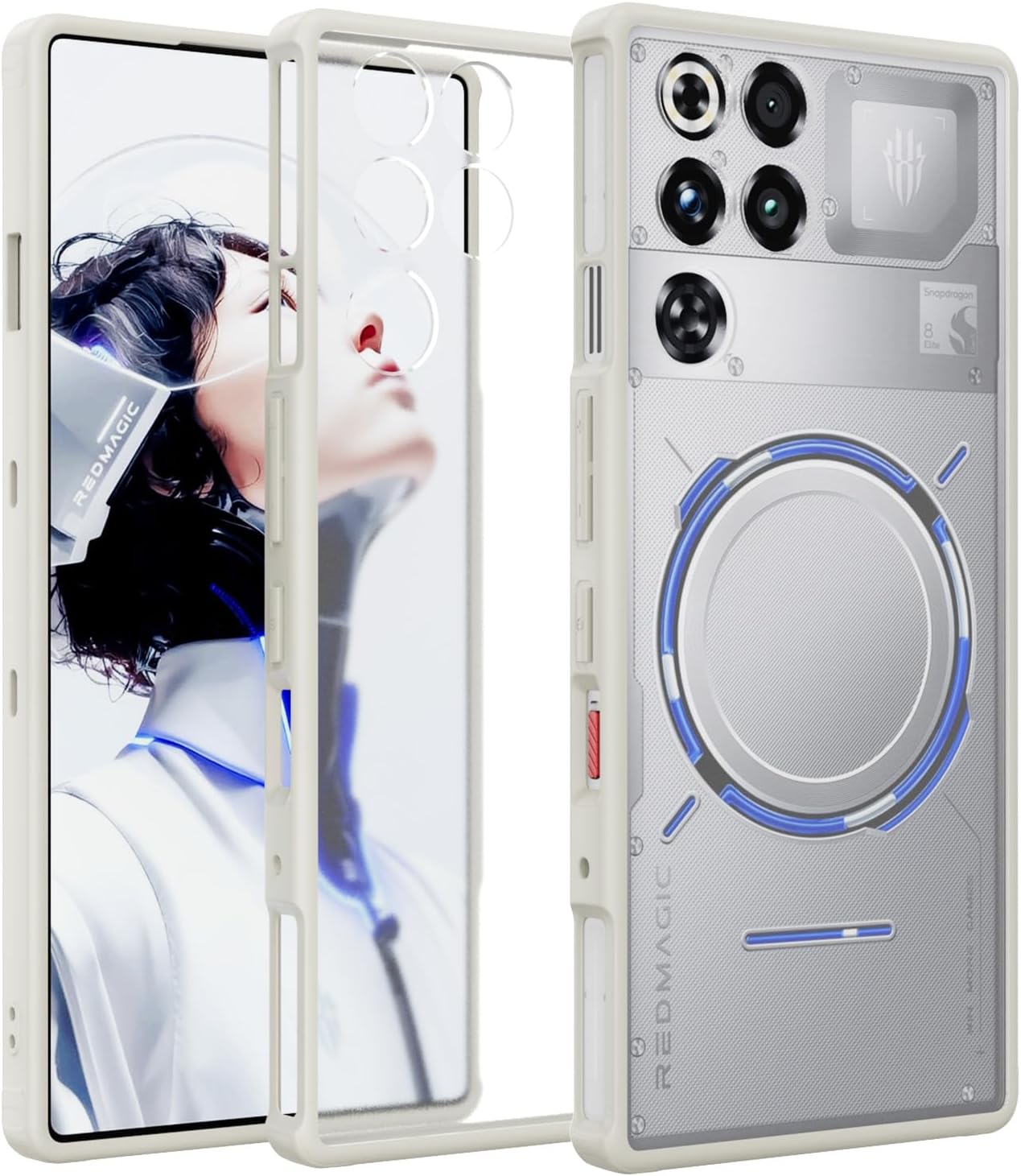 ZHMECOCASE Funda para REDMAGIC 11 Pro / 11S Pro – [Translúcido Mate] [Protección de Grado Militar] [Diseño híbrido Ultrafino] Carcasa de teléfono antigolpes (Gris)