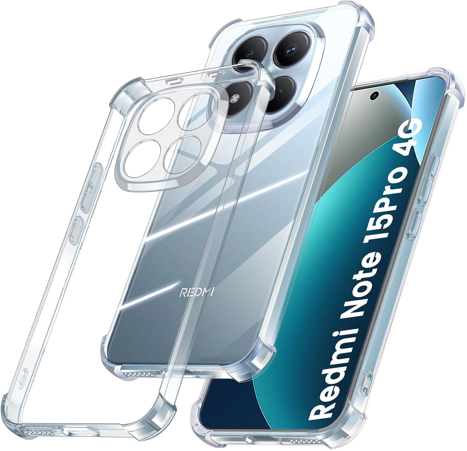 Yohii Funda para Xiaomi Redmi Note 15 Pro 4G [No para 5G] Protección Cámara Carcasa Protectora AntiChoques Anti-Amarillo Clara, Suave TPU Silicona Anti-Arañazos Caso - Transparente