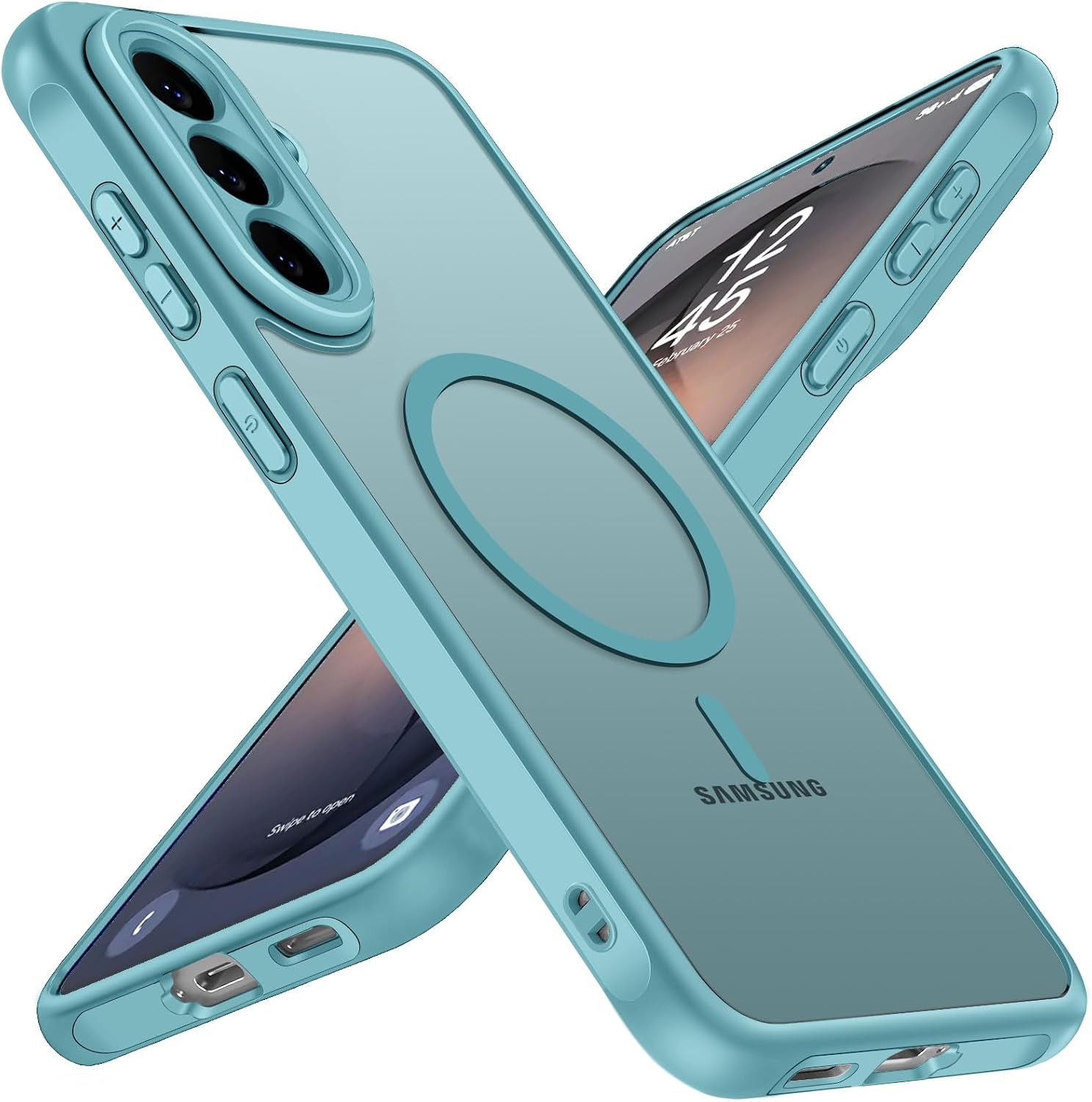 ivoler Funda Magnética para Samsung Galaxy S26 FE 5G, Compatible con MagSafe, [Protección Militar] Carcasa Protectora Antigolpes Antiarañazos Translúcida Mate Trasera Fina Case, Turquesa