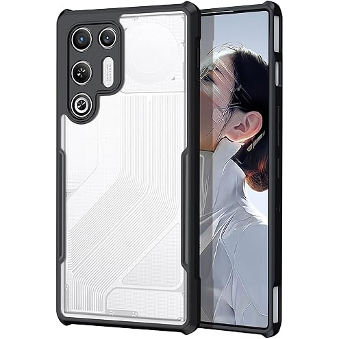GIOPUEY para Nubia RedMagic 11 Air Funda, Carcasa Dura de PC + TPU Suave, Funda Mate, Airbag Anticaídas, Sin Amarilleo - Black