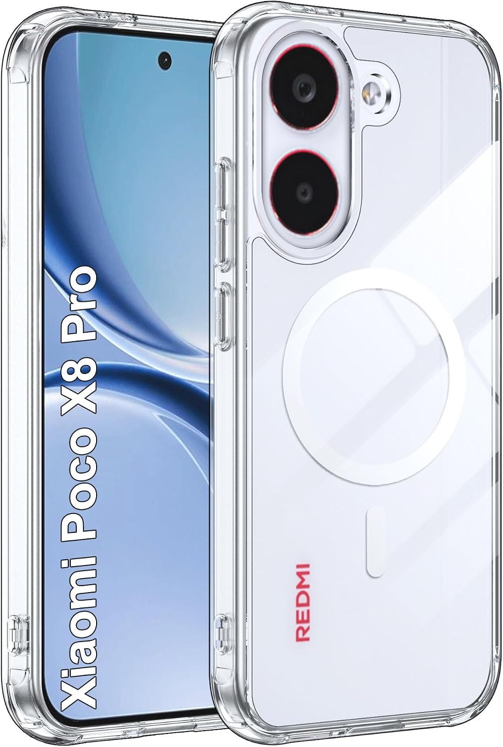 Fitudoos capa magnética para POCO X8 Pro — transparente
