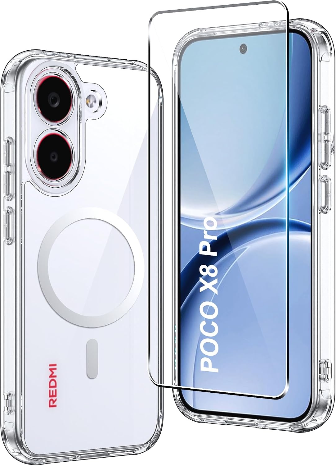 Fhyeugfy capa magnética para POCO X8 Pro e proteção deslizante da câmara