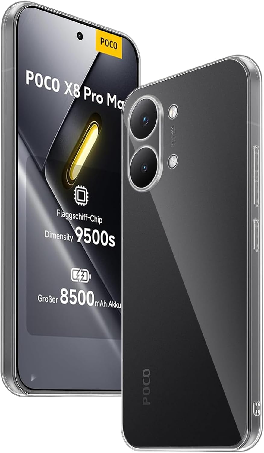 QULLOO capa protetora para POCO X8 Pro Max — transparente