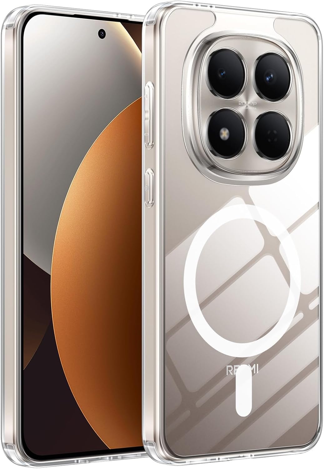 Pnakqil capa magnética para POCO M8 Pro 5G — transparente