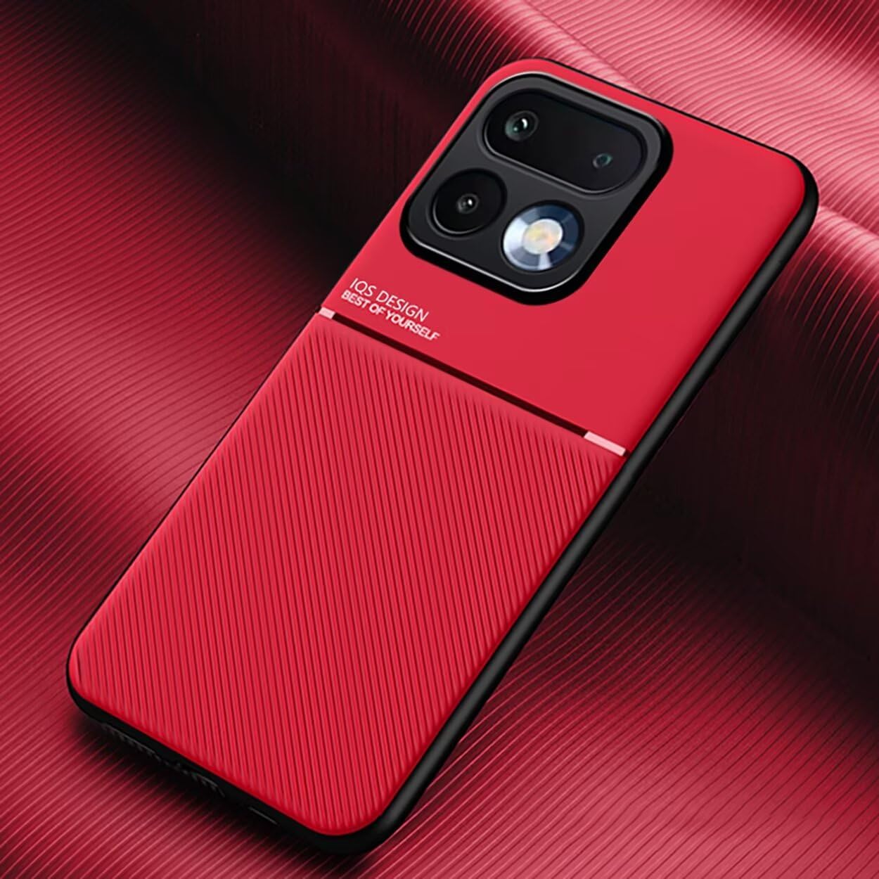 COMAKU Funda para Realme 16 Pro 5G, Ultrafino Textura Antideslizante PU + TPU Silicona Fundas Carcasa - Rojo