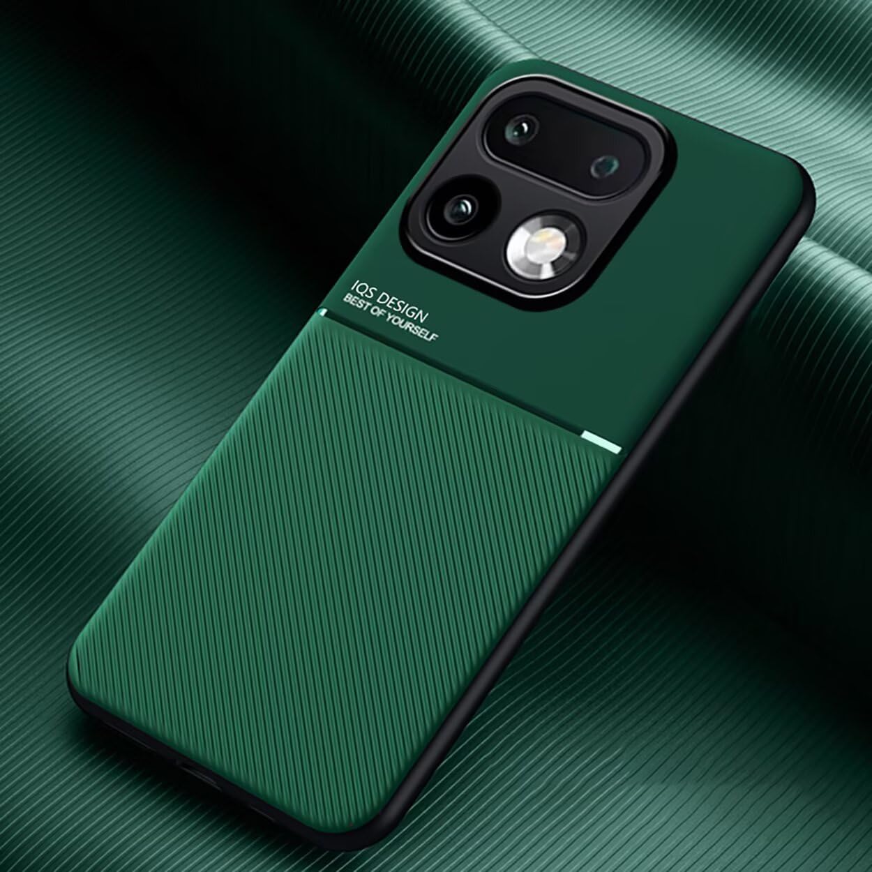 COMAKU Funda para Realme 16 Pro+/16 Pro Plus 5G, Ultrafino Textura Antideslizante PU + TPU Silicona Fundas Carcasa - Verde