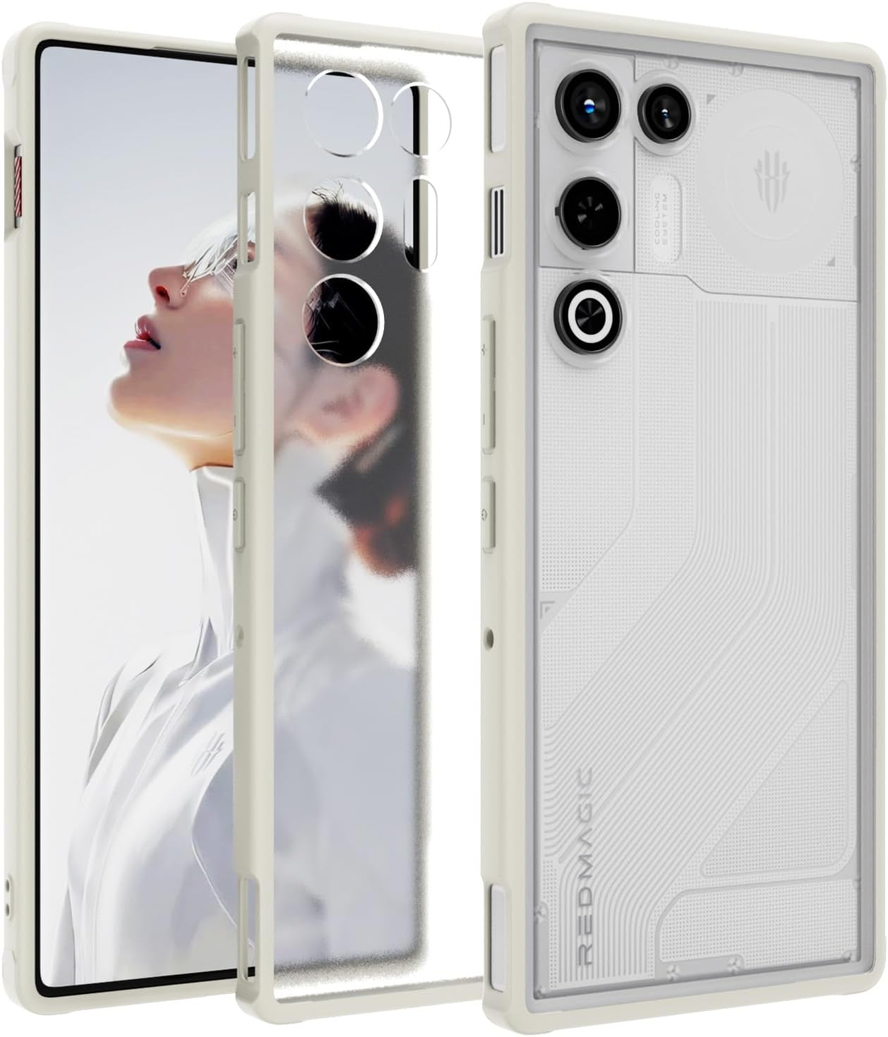 ZHMECOCASE Funda para REDMAGIC 11 Air – [Translúcido Mate] [Protección de Grado Militar] [Diseño híbrido Ultrafino] Carcasa de teléfono antigolpes (Gris)
