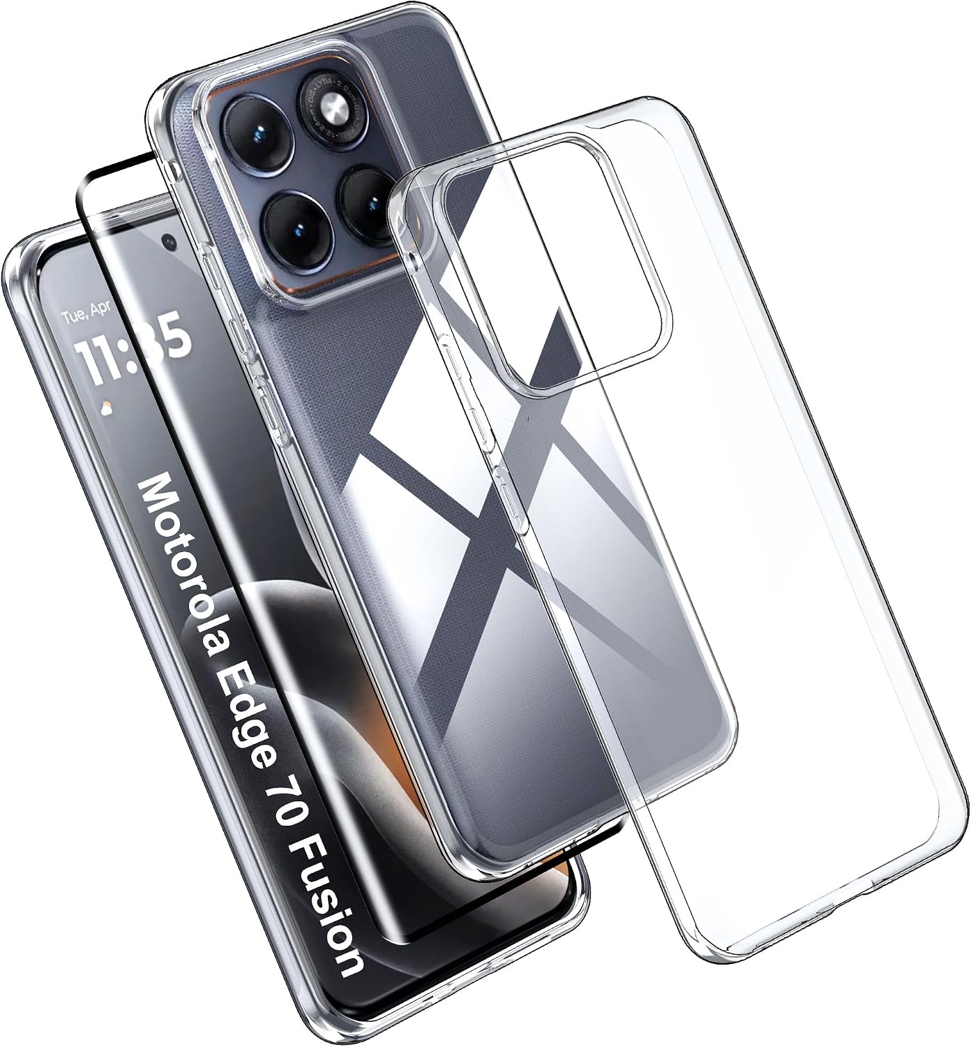 Effcotuo — Capa traseira transparente para Motorola Edge 70 Fusion