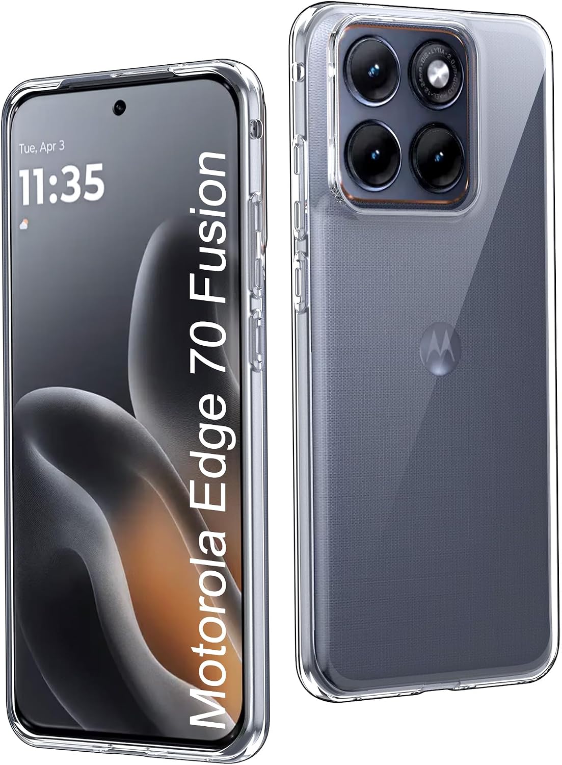 CAUHENYEE — Capa traseira transparente para Motorola Edge 70 Fusion