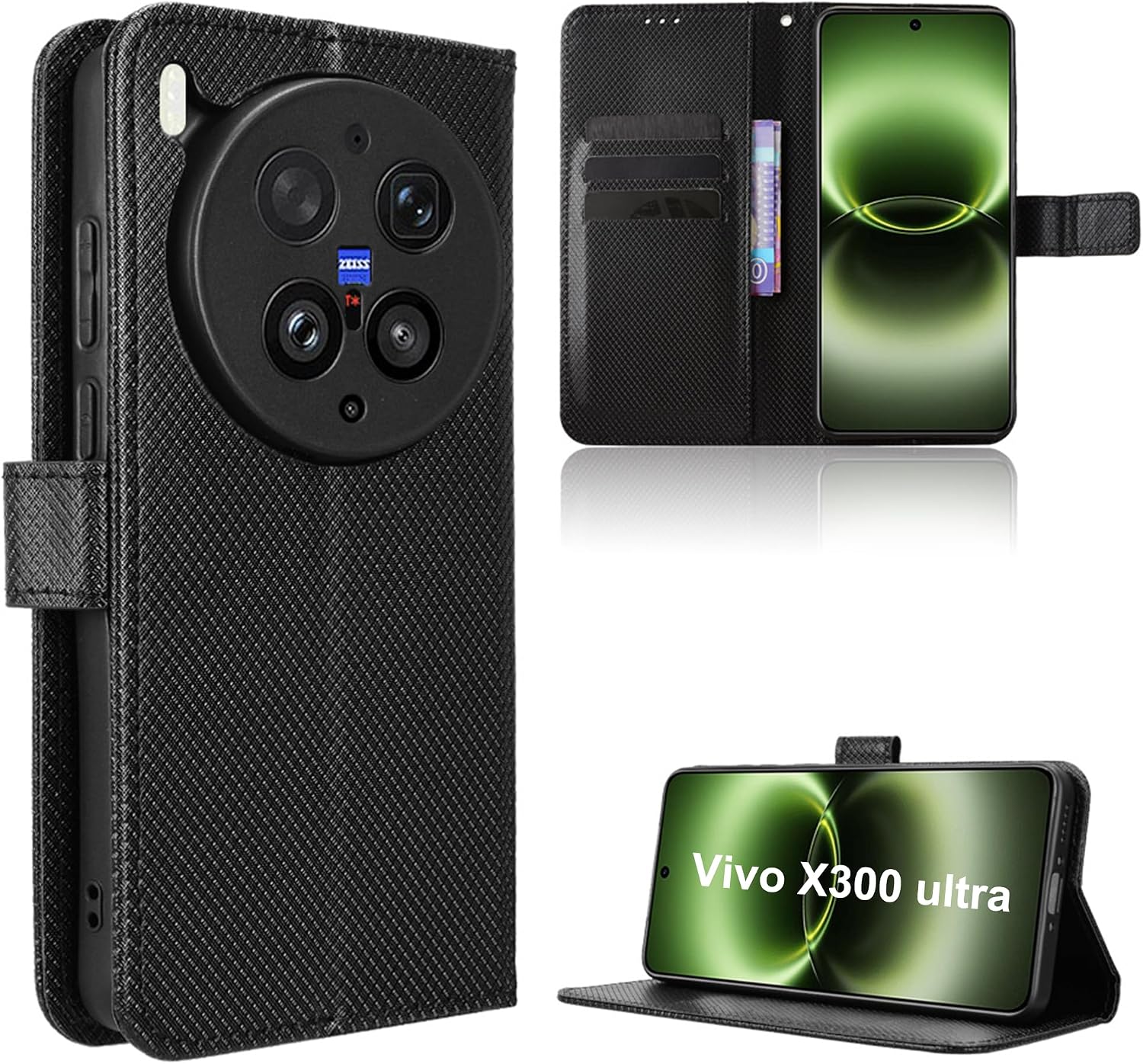 Rojeuinn — capa de carteira com tampa para Vivo X300 Ultra