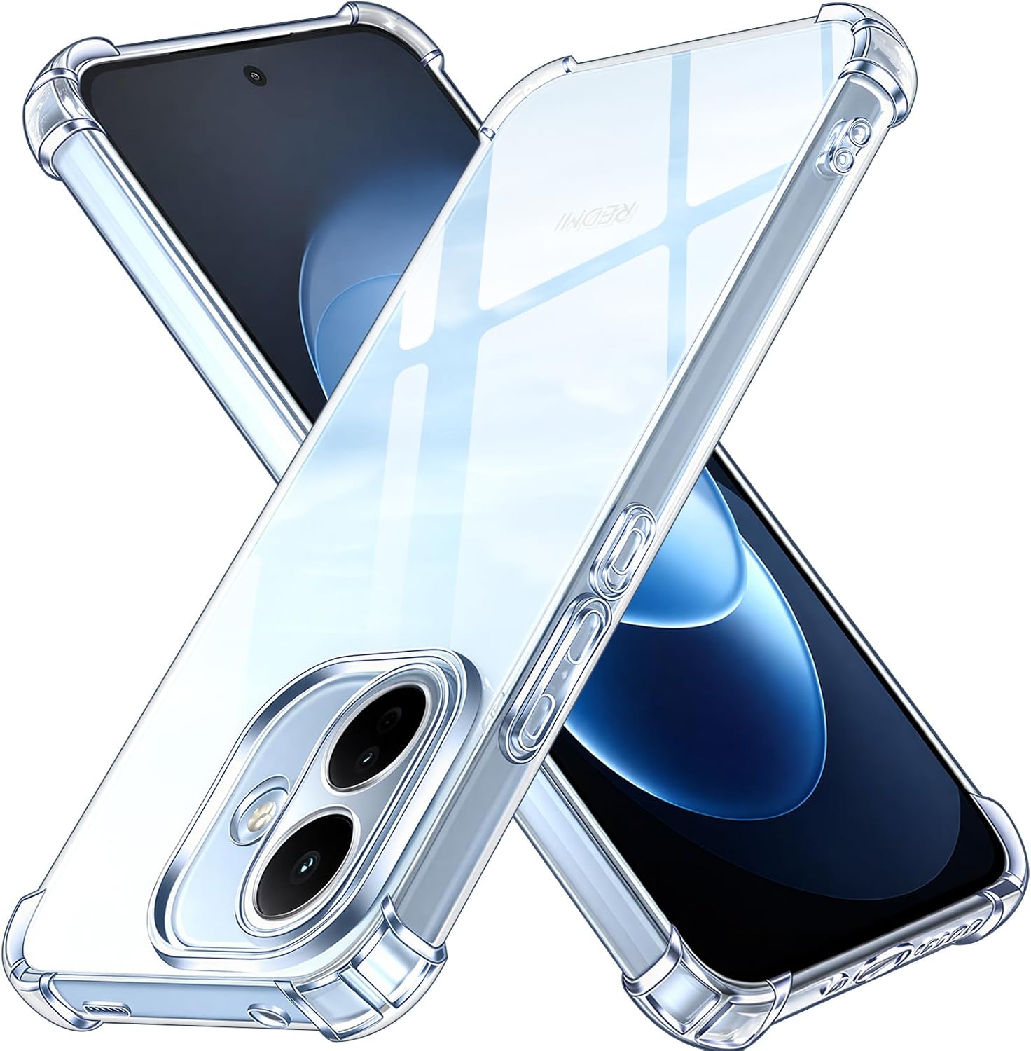 ivoler Funda HD Clara para Xiaomi Redmi Note 17 Pro 5G, Carcasa Protectora Antigolpes Antiarañazos Transparente con Cojín Esquina Parachoques, Suave TPU Silicona Caso Delgada Bumper Case