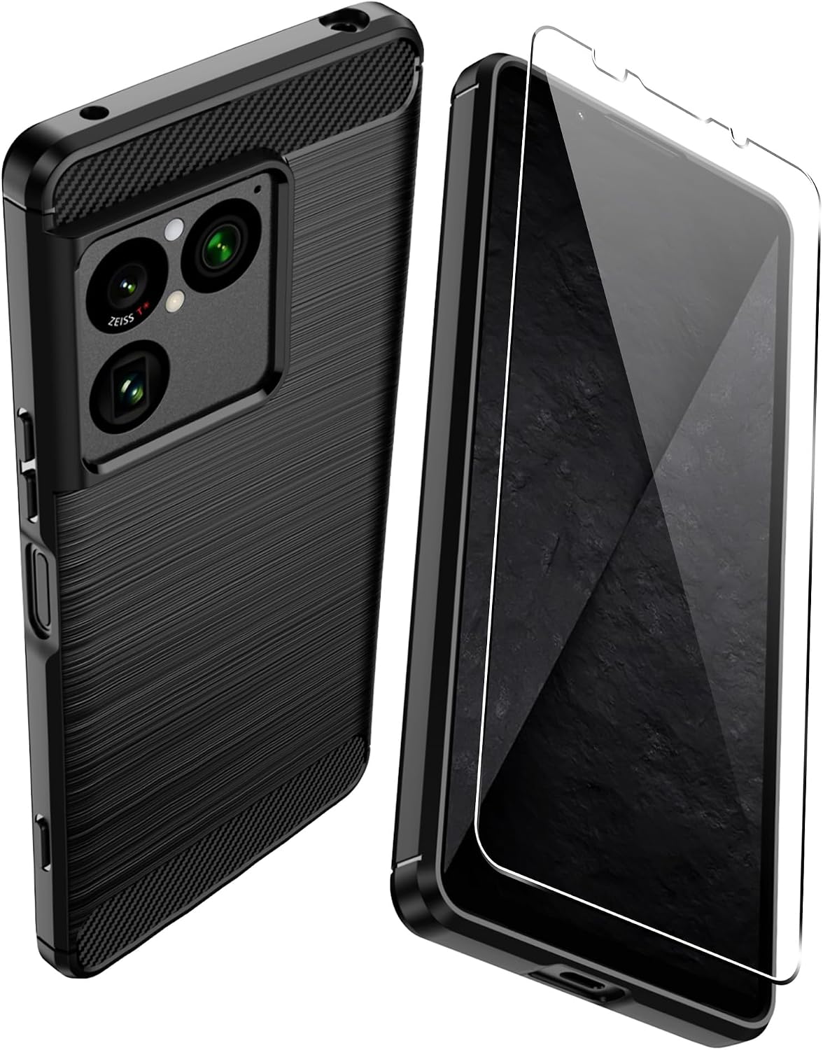 Funda para Sony Xperia 1 VIII,TPU Suave Fibra de Carbono Flexible Funda
