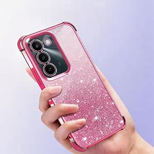 PanXCase Funda Purpurina para Realme C100 5G - Carcasa Transparente Glitter Mujer, Diseño Elegante Brillante Femenina Ultra Delgado Antigolpes Cover (Azul)