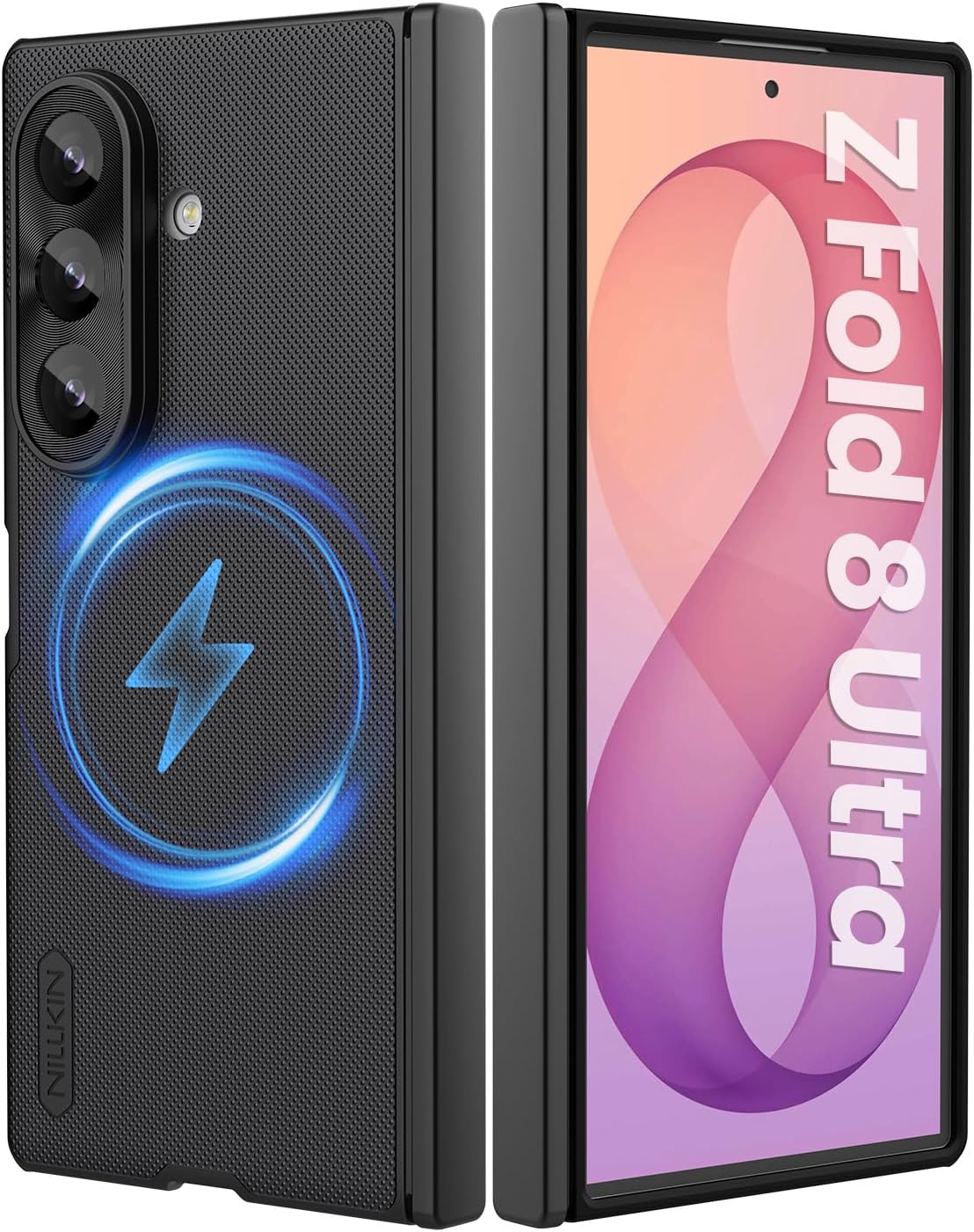 Nillkin Frosted Shield Magnética Funda para Samsung Galaxy Z Fold 8 Ultra, con protección para bisagra,Funda Protectora Delgada para Galaxy Z Fold 8 Ultra (Negro)