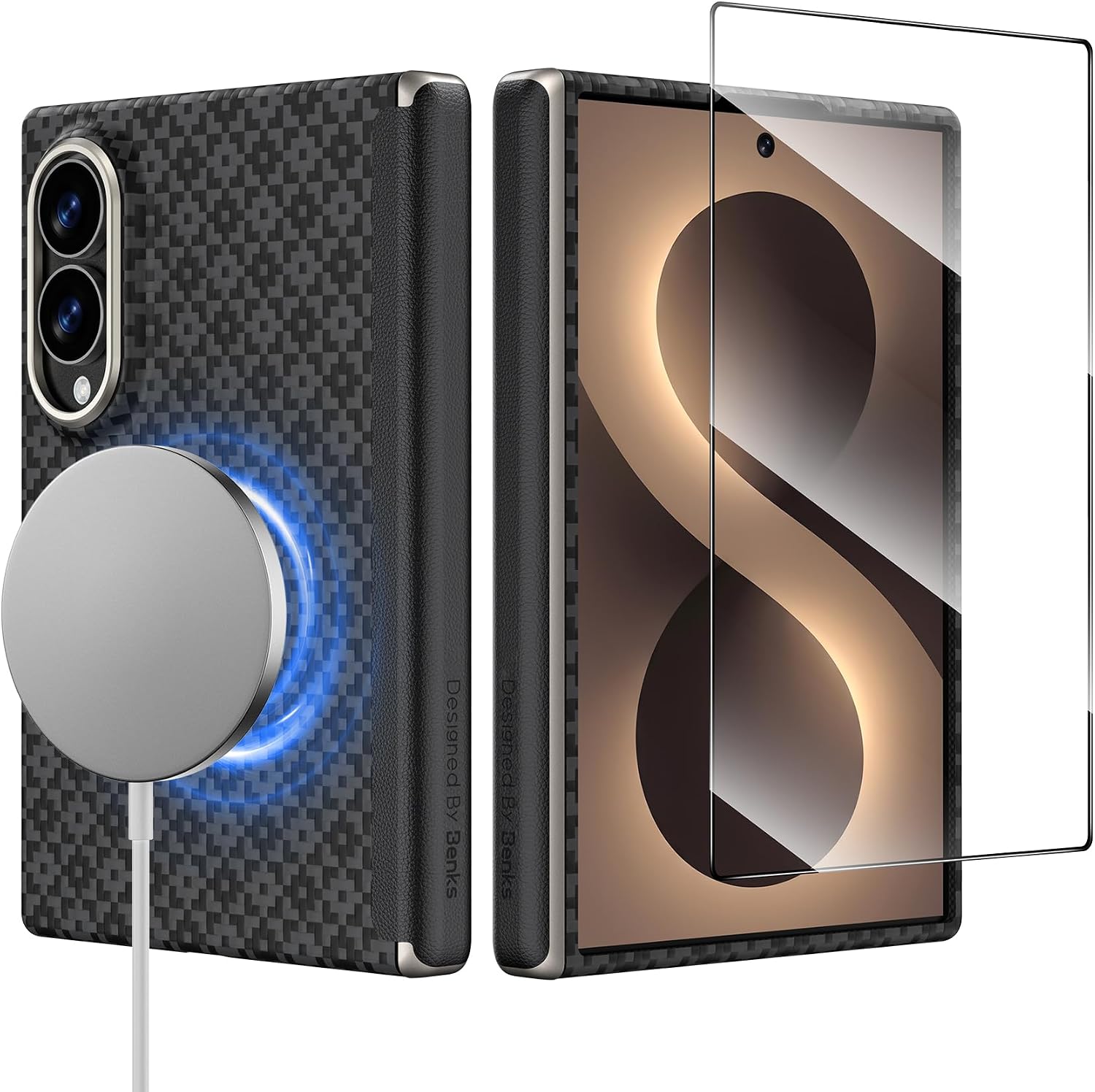 BENKS ArmorGrid Air Funda para Samsung Galaxy Z Fold 8 para MagSafe