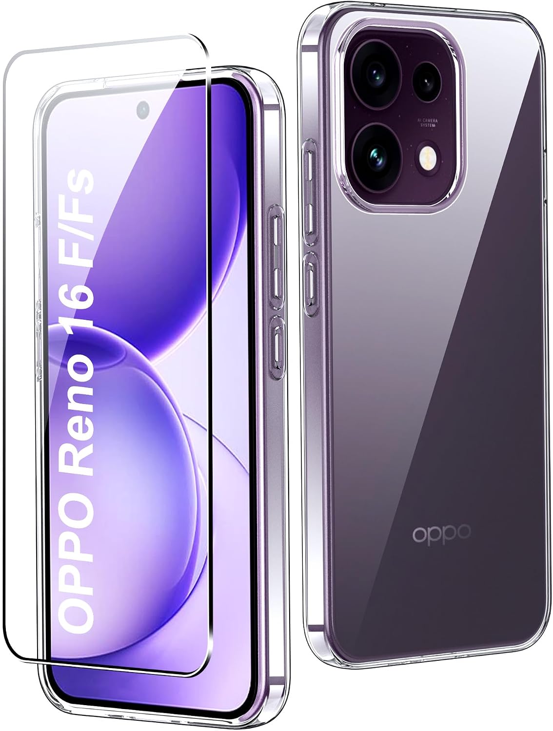 CAUHENYEE capa protetora para OPPO Reno16 F 5G / OPPO Reno16 FS 5G — transparente