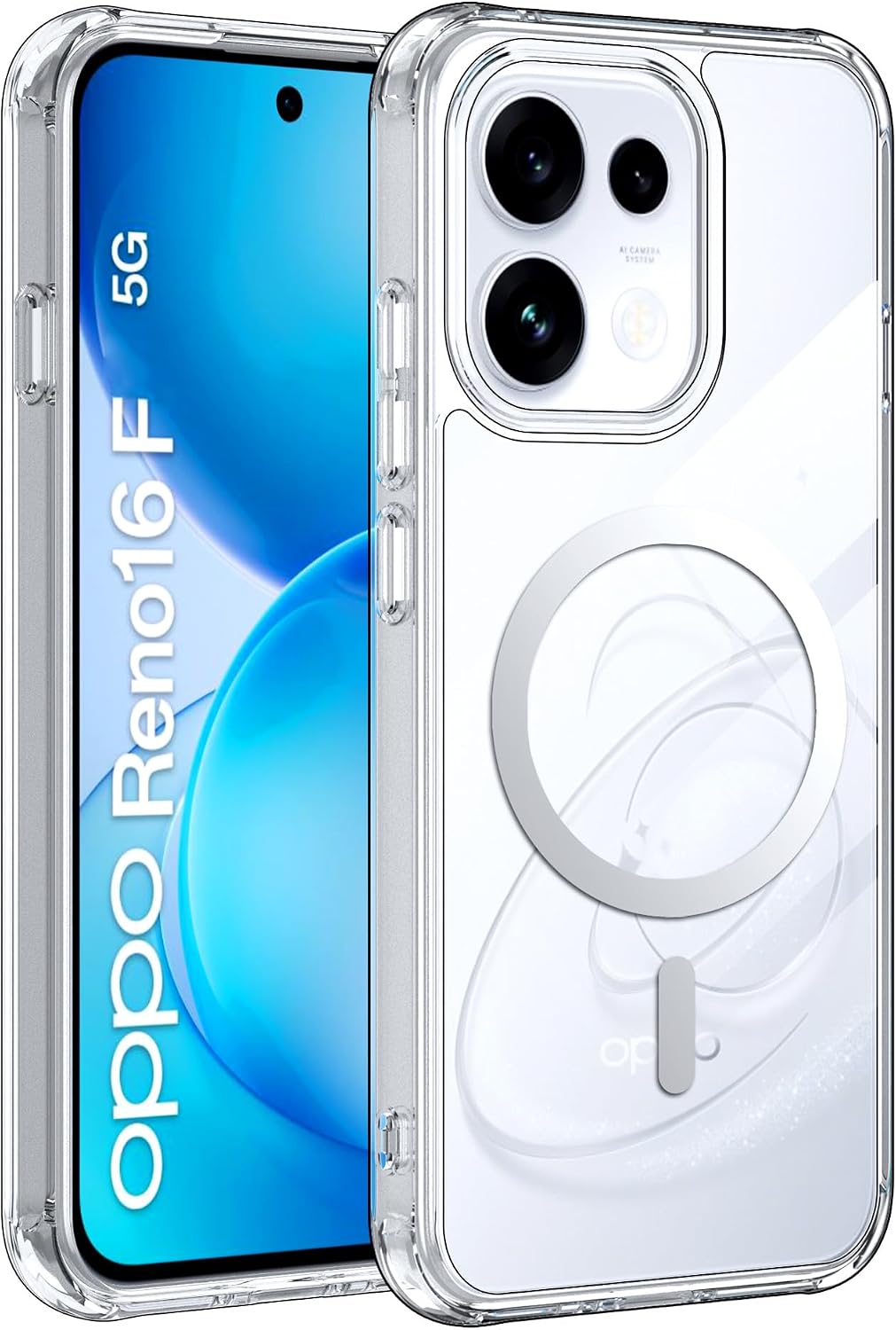Fitudoos capa magnética para OPPO Reno16 F 5G / OPPO Reno16 FS 5G — transparente