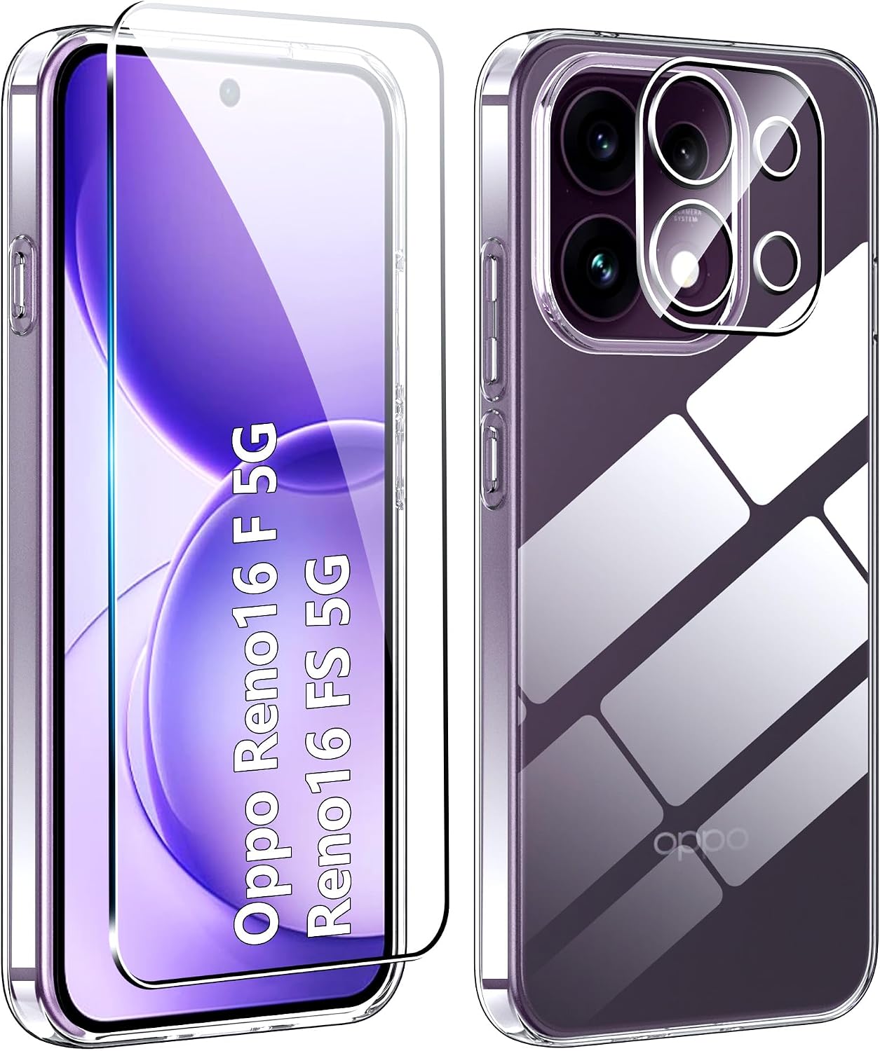 Rojeuinn capa protetora para OPPO Reno16 F 5G / OPPO Reno16 FS 5G — transparente