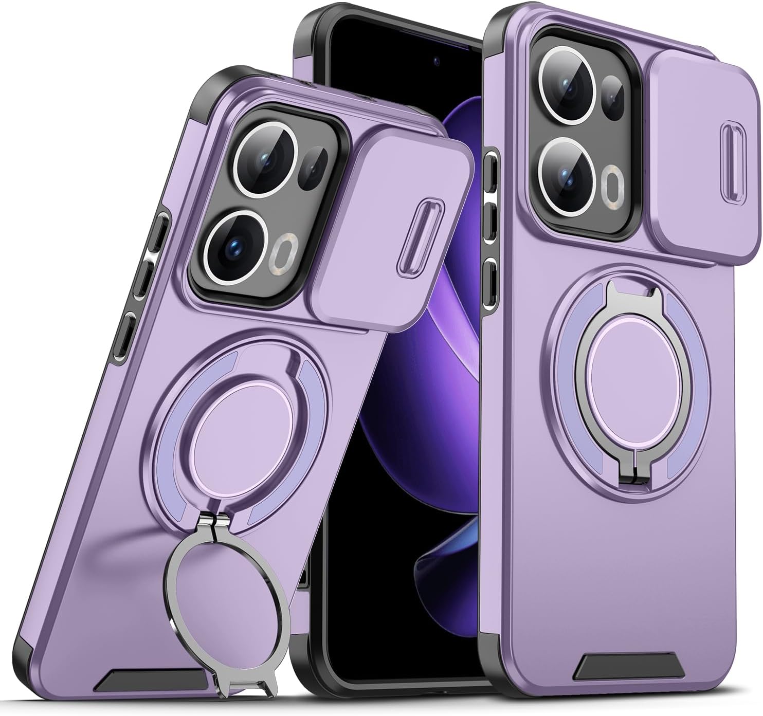 Anlalish capa protetora para OPPO Reno16 5G / OPPO Reno16 Pro 5G com suporte e proteção deslizante da câmara