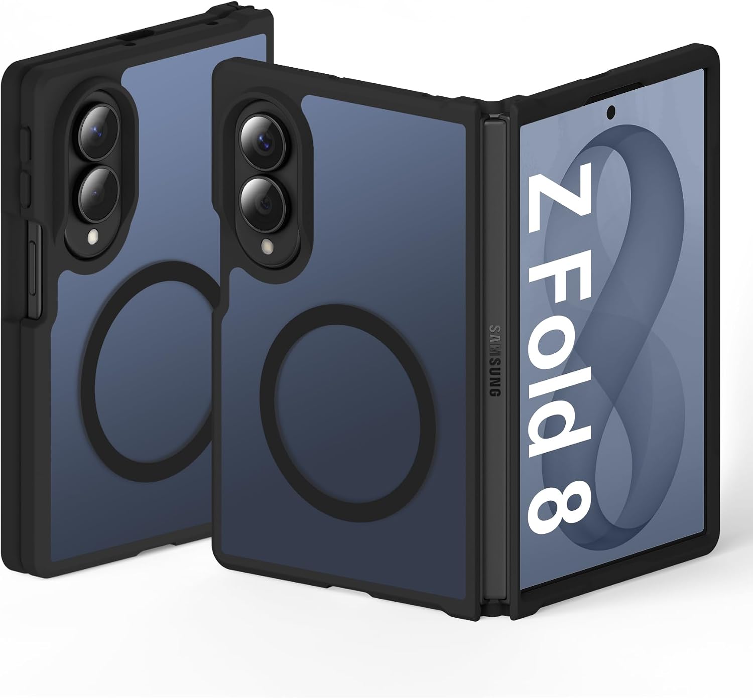 ORETECH Magnética Funda para Samsung Galaxy Z Fold 8, Negro