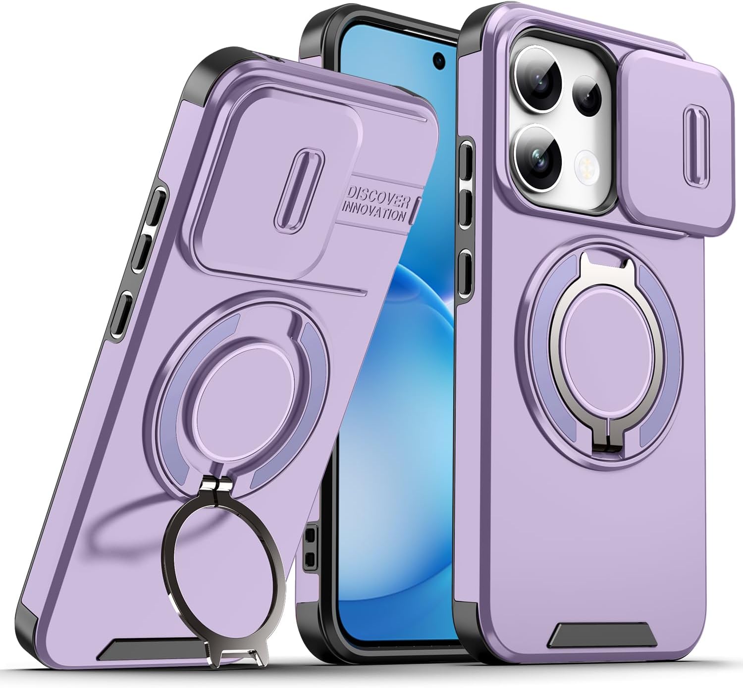 Loyhee capa protetora para OPPO Reno16 F 5G / OPPO Reno16 FS 5G com suporte e proteção deslizante da câmara