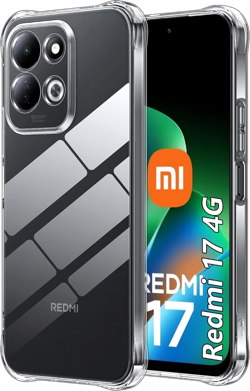 Funda para Xiaomi Redmi 17 4G/5G,Funda Protectora de TPU Flexible Ultrafina y Altamente Transparente,Cuatro Esquinas Reforzadas para Evitar Caídas,Antigolpes y Arañazos-Transparente.