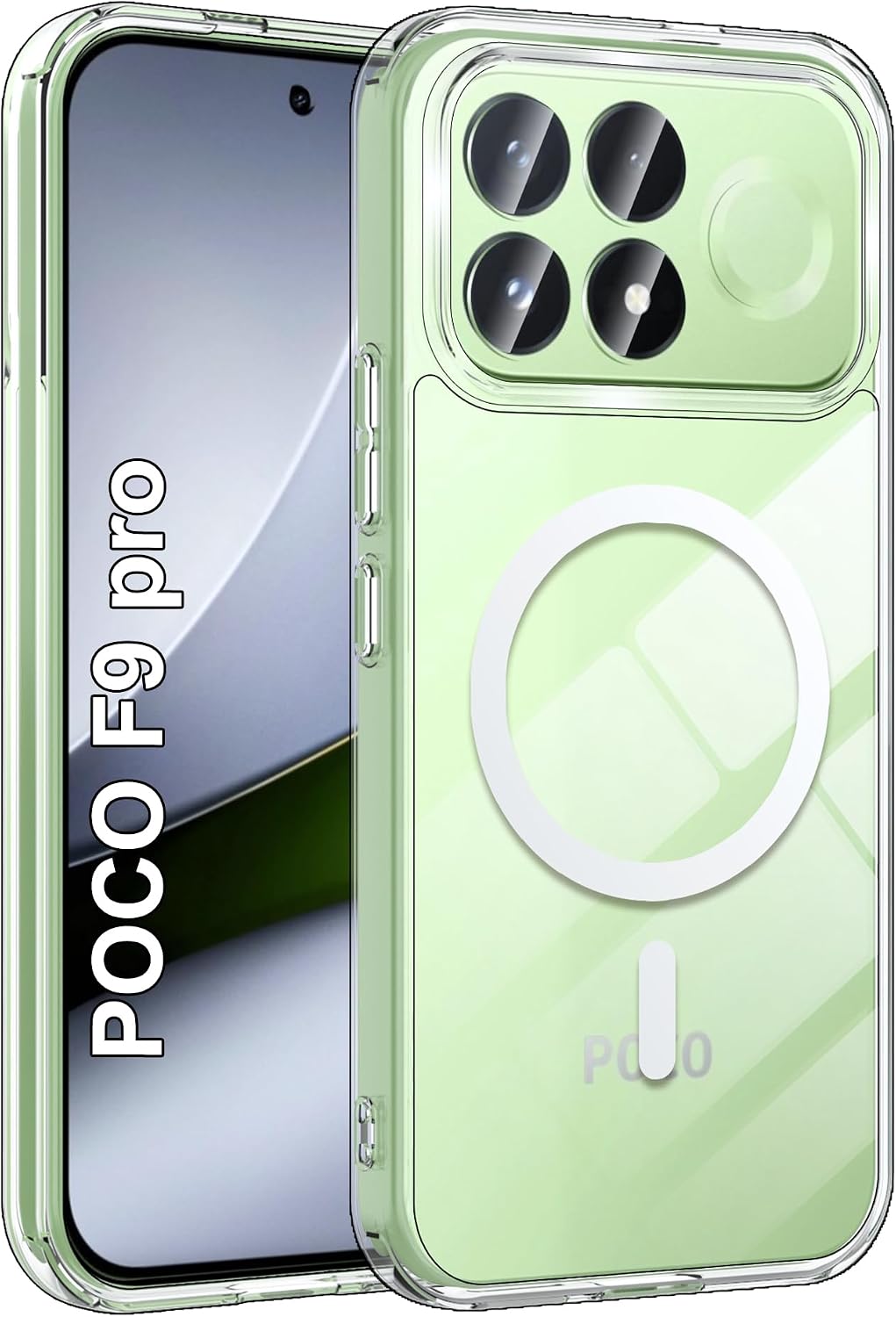 Fitudoos capa magnética para POCO F9 Pro — transparente