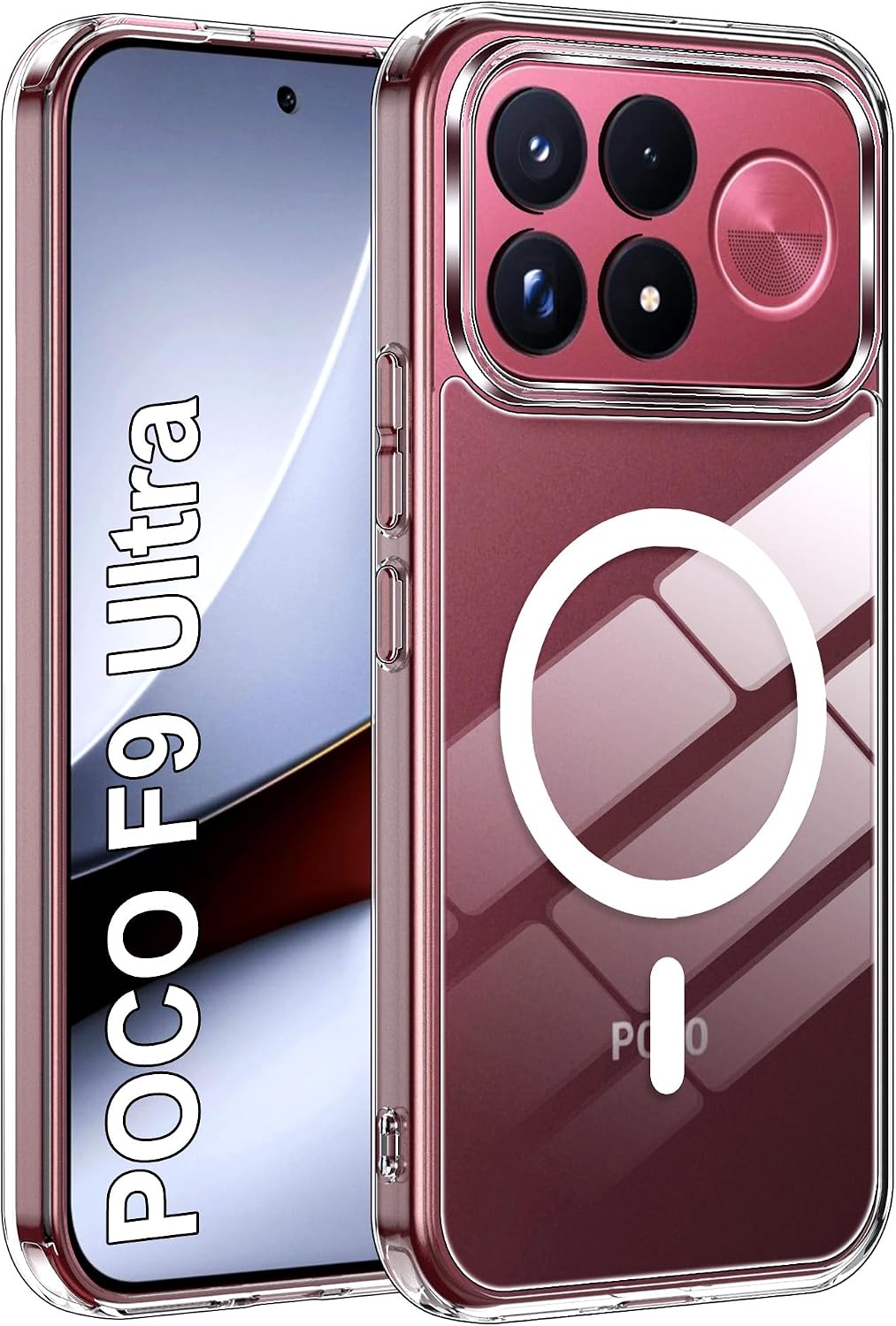 Fitudoos capa magnética para POCO F9 Ultra — transparente