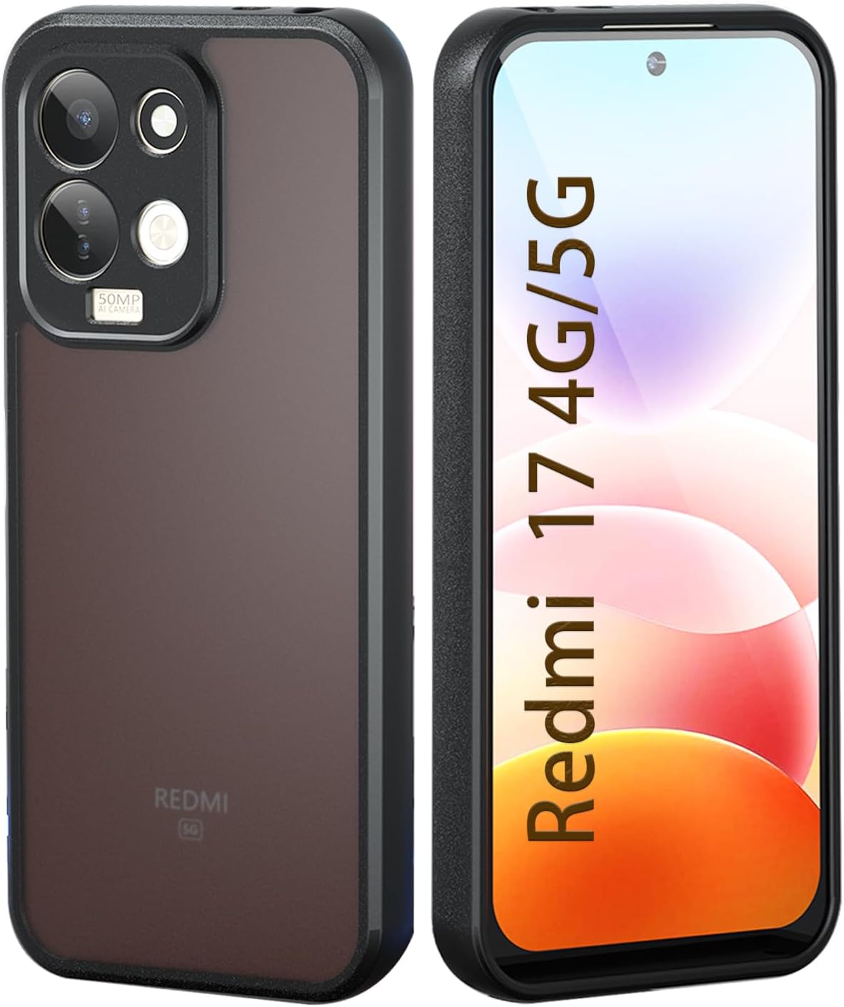 Bihizei Funda para Xiaomi Redmi 17 4G/5G Cover, Trasera Translúcida Case