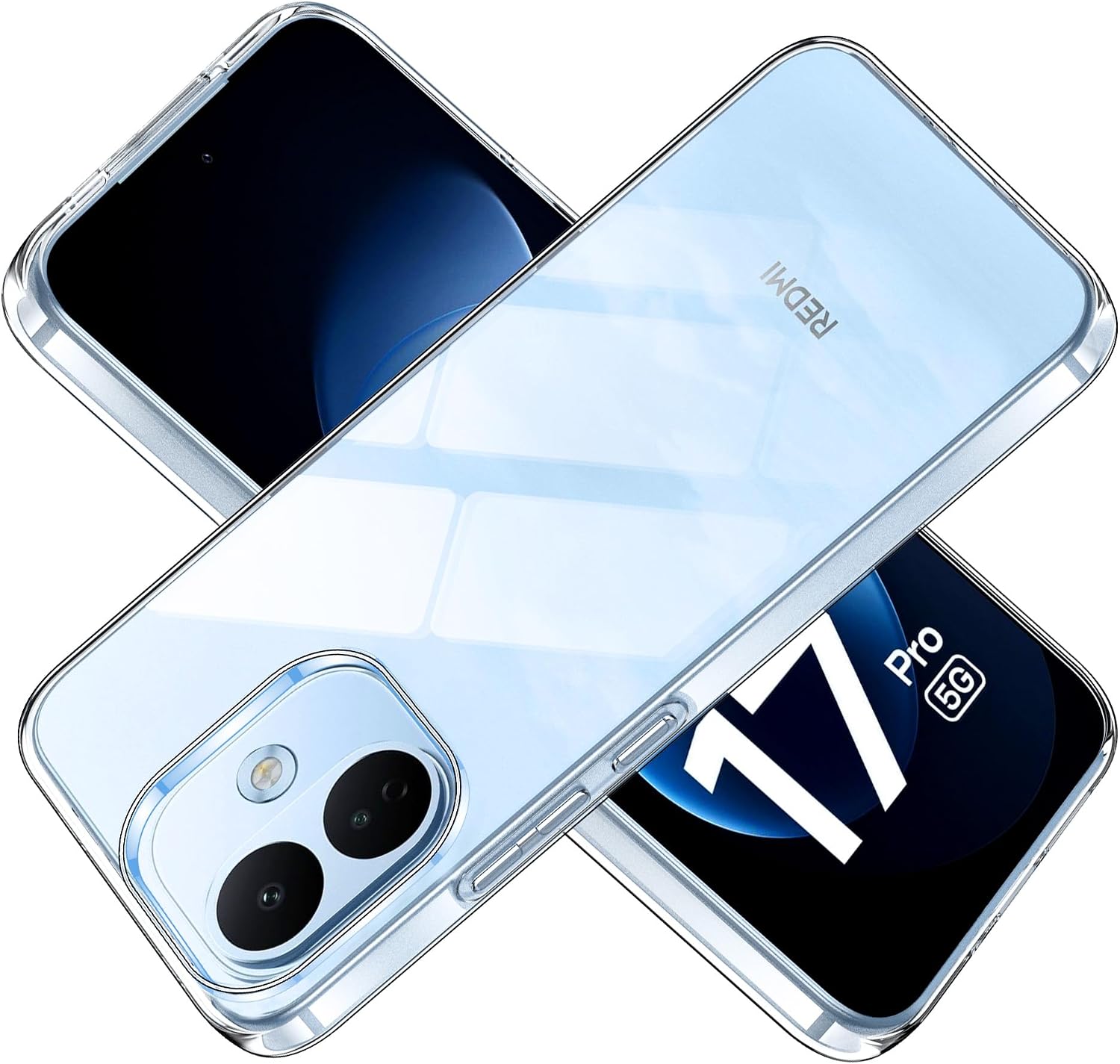 Fitudoos Funda Compatible con Xiaomi Redmi Note 17 Pro 5G, Carcasa de Silicona, Anti-Rasguño,Resistente Huellas Dactilares,TPU Suave Funda -Transparencia.