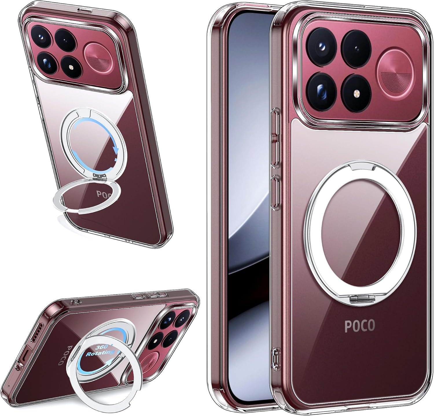 Lemxiee capa magnética para POCO F9 Ultra com suporte