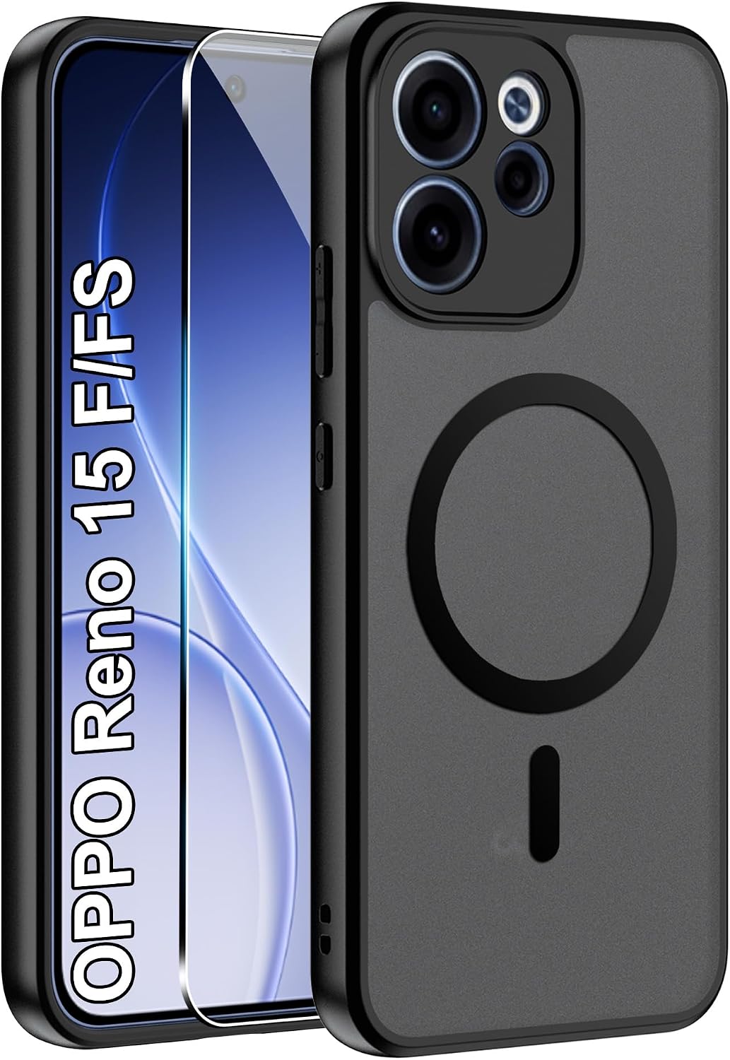 QUSRTMUE capa magnética para OPPO Reno15 F 5G / OPPO Reno15 FS 5G — preto