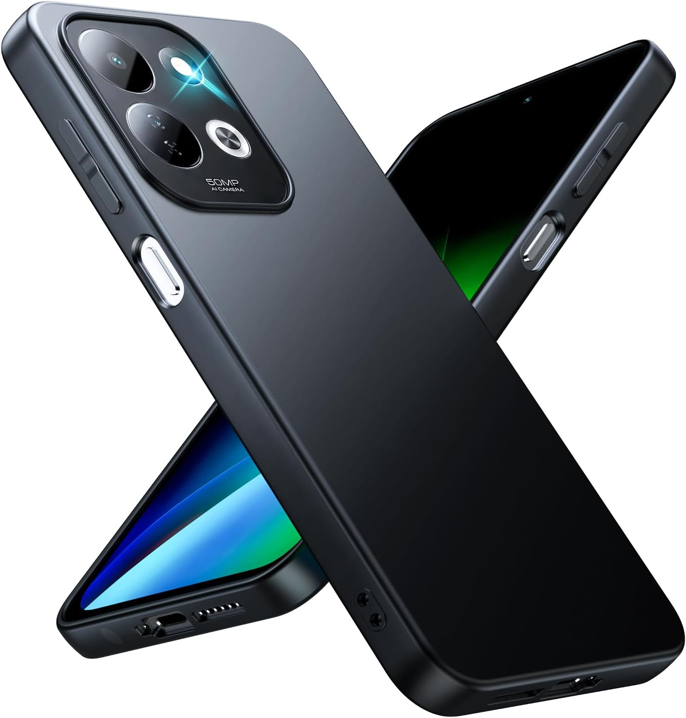 TesRank Funda Xiaomi Redmi 17 4G/5G Ultrafina, Carcasa Suave TPU Case Silicona Flexible Anti Huella Resistente Arañazos Ultraligero-Negro