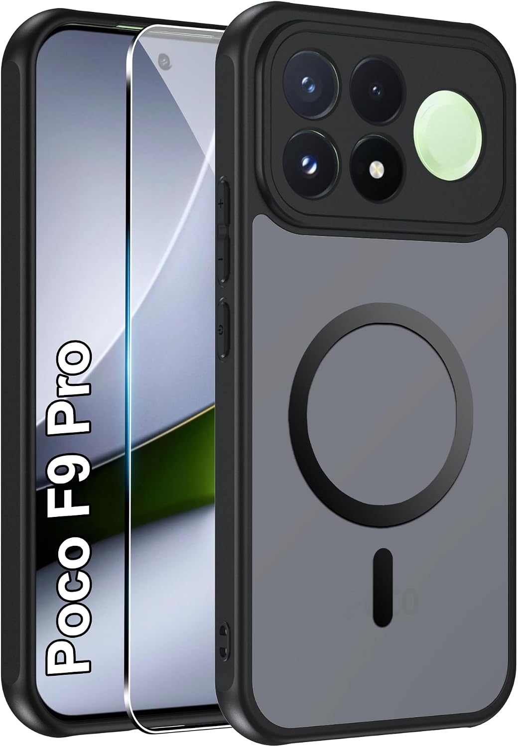 QUSRTMUE capa magnética para POCO F9 Pro — preto