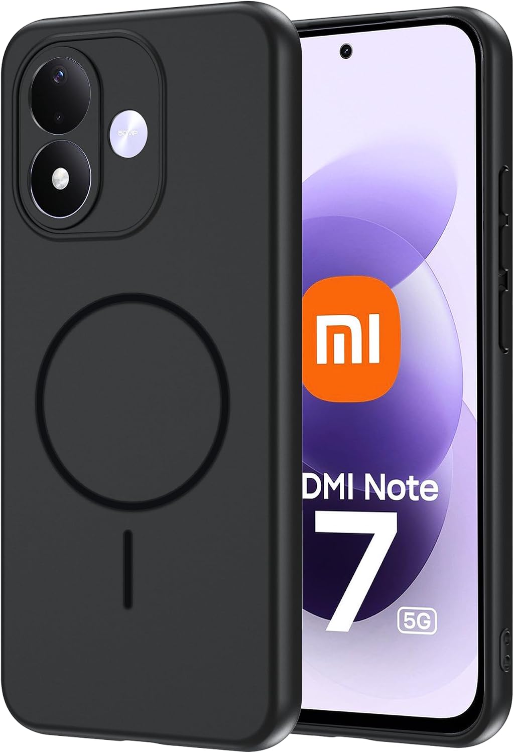 Funda para xiaomi Redmi Note 17 4G/5G,Silicona Líquida, Diseño Magnético,Fuerte Atracción Magnética,Suave y Cómoda,A Prueba de Golpes, A Prueba de Caídas -Negro.