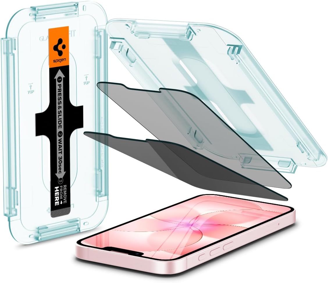 Spigen EZ Fit Pro — Protetor de vidro temperado para Apple iPhone 17e (privacidade)