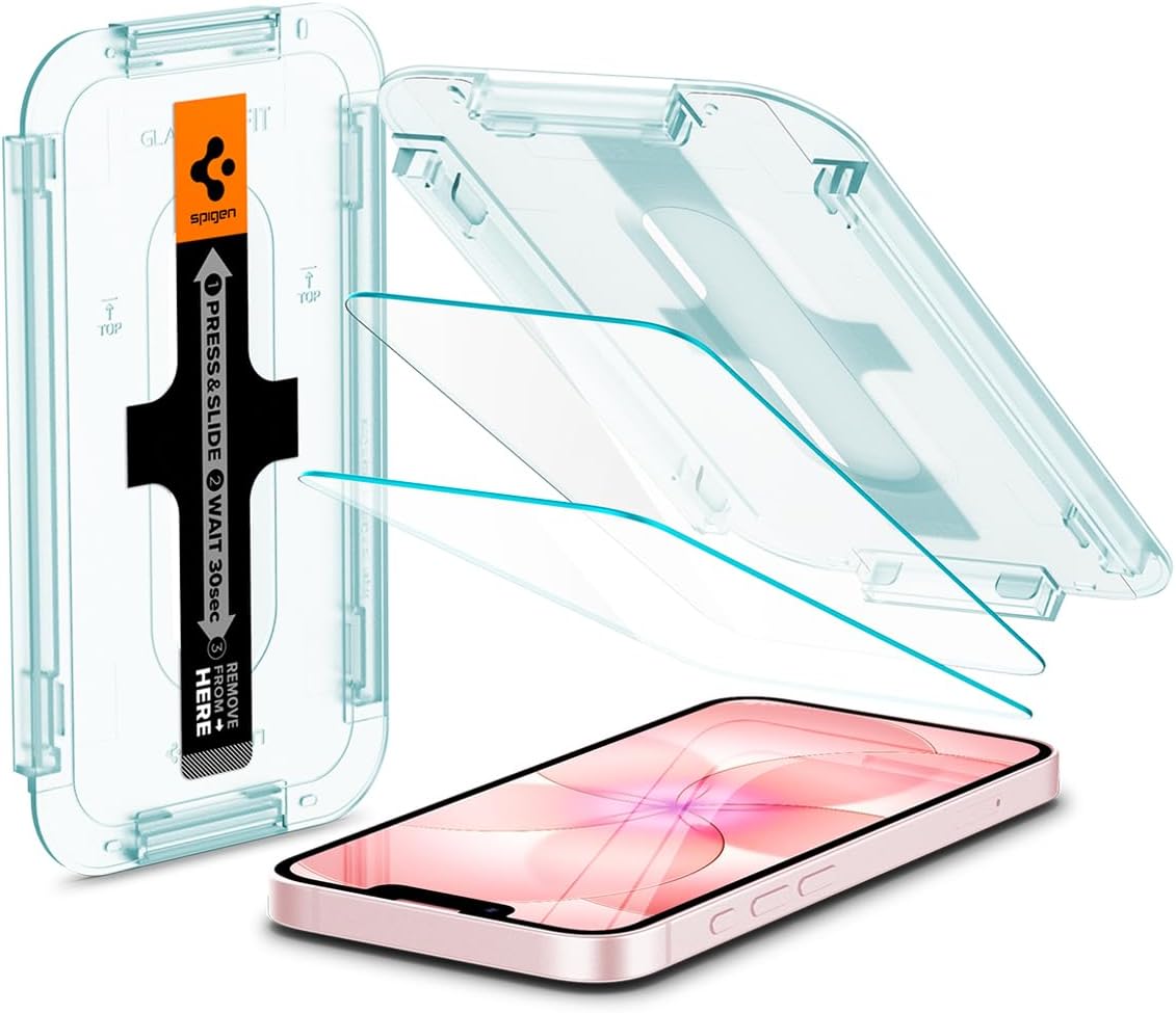 Spigen EZ Fit Pro — Protetor de vidro temperado para Apple iPhone 17e (cobertura dos sensores)