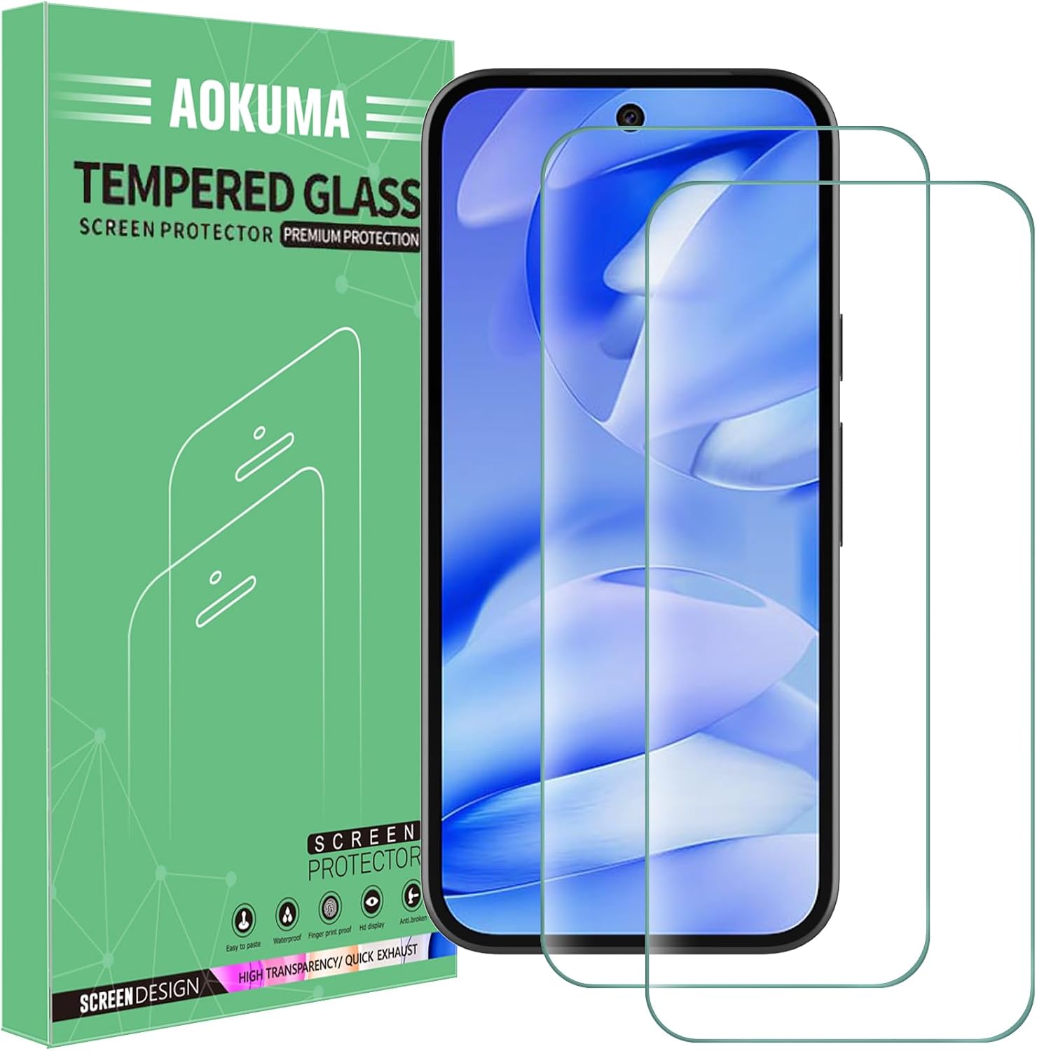 AOKUMA — Protetor de vidro temperado para Google Pixel 10a
