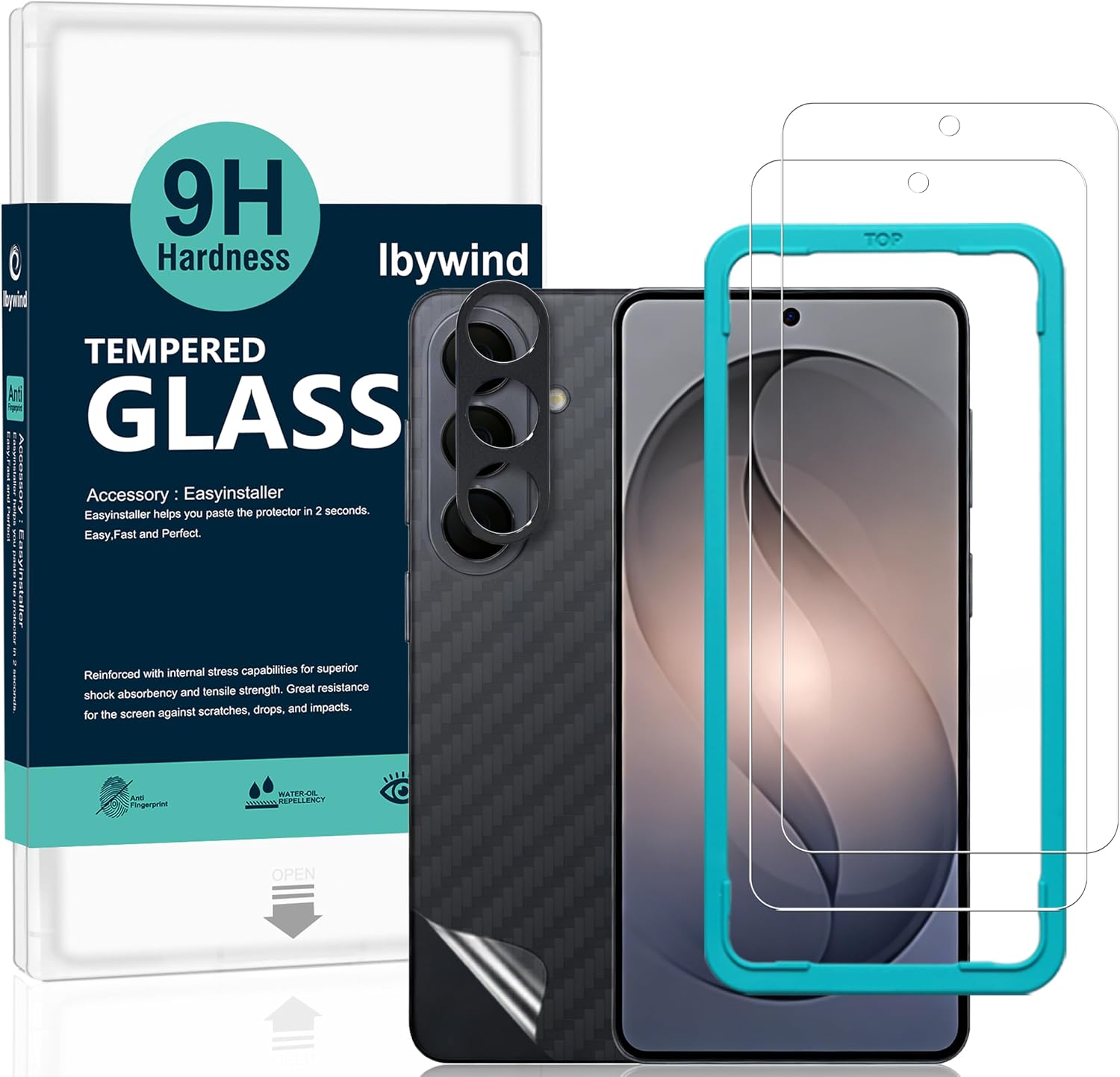 Ibywind Protector de Pantalla para Samsung Galaxy S26 5G,2 Piezas Dureza 9H Cristal Templado y Protector de Lente de Cámara,Fácil de Instalar,Compatible Detector Huellas,Anti Arañazos,Sin Burbujas