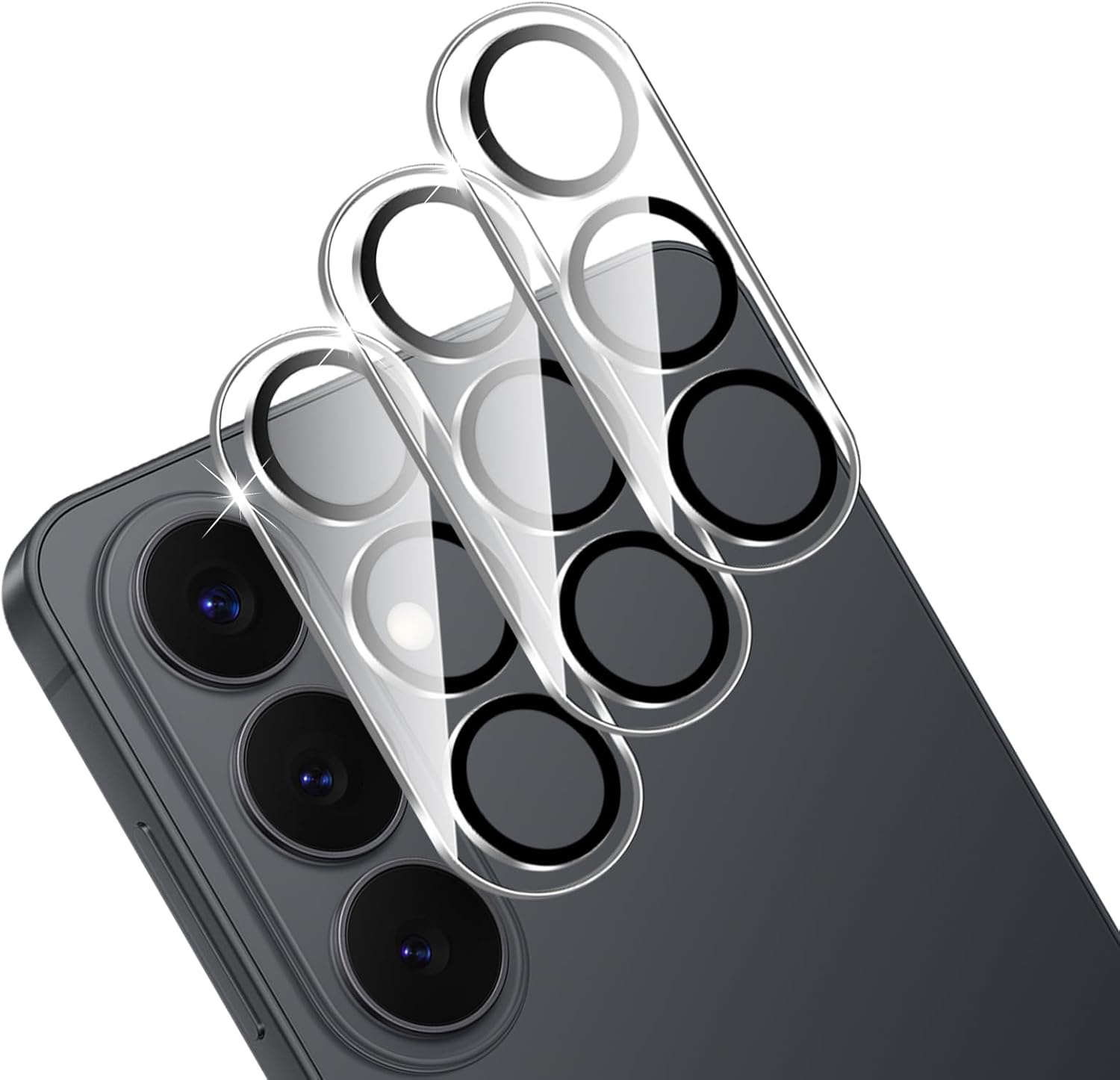 QULLOO Protector de Lente de Cámara para Samsung Galaxy S26 / S26 Plus 5G, Cristal Vidrio Templado de Camara, 9H Dureza, Anti-Rasguños, Ultra Transparente, 3 Unidades