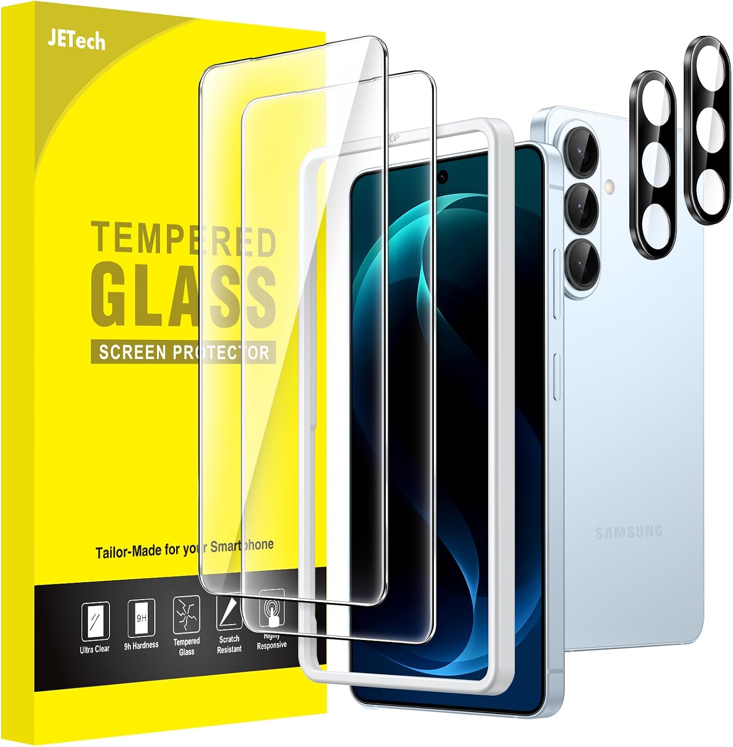 JETech Protector Pantalla para Samsung Galaxy S26, 2+2 Unidades