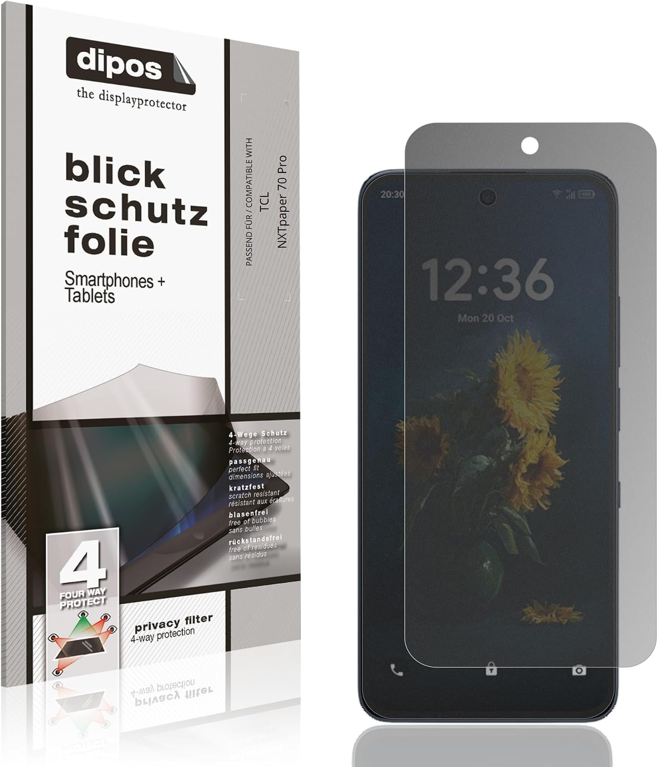 dipos Protector de Pantalla Antiespía para TCL NXTpaper 70 Pro