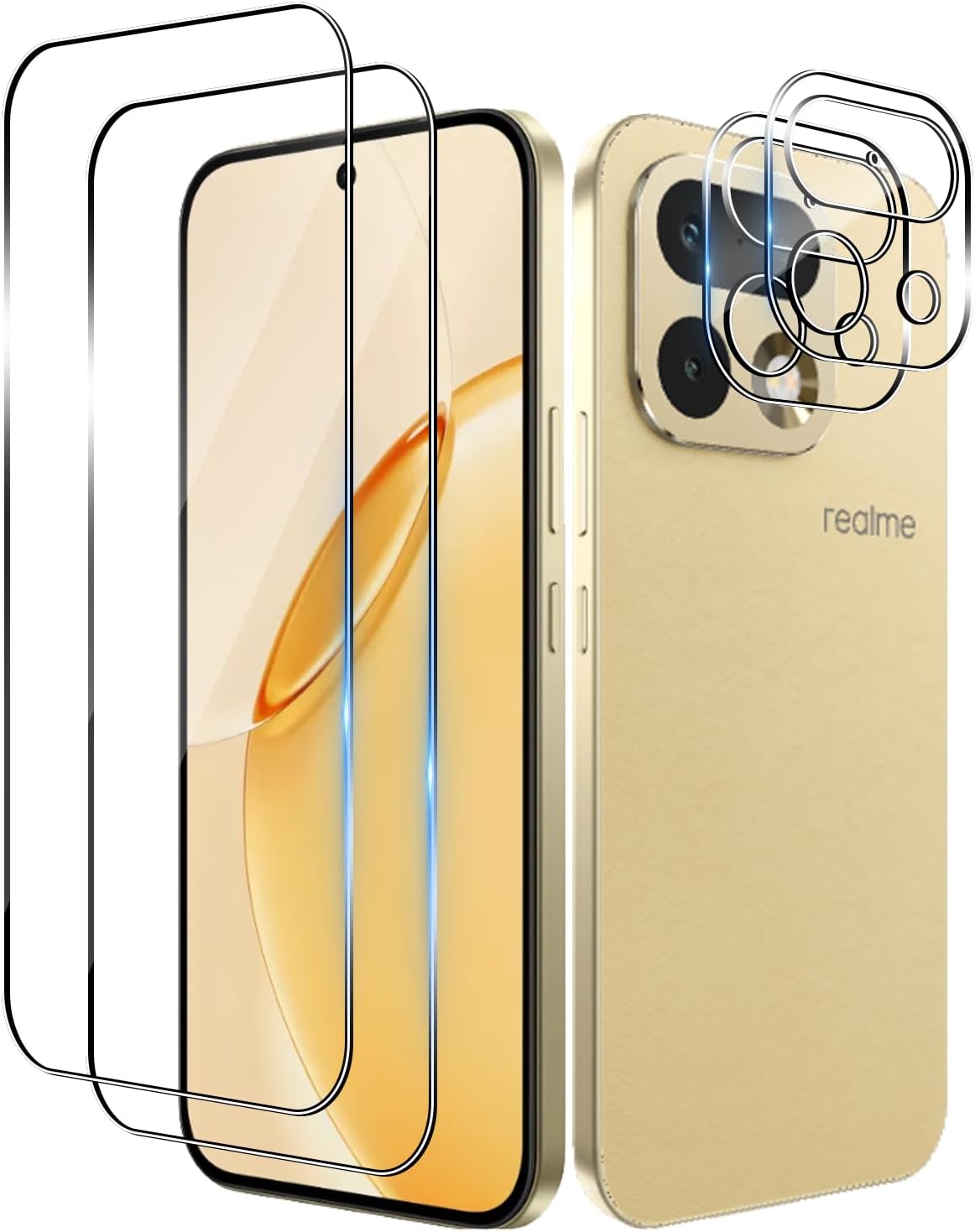 Bihizei Protector de Pantalla para Realme 16 Pro 5G, Vidrio Templado