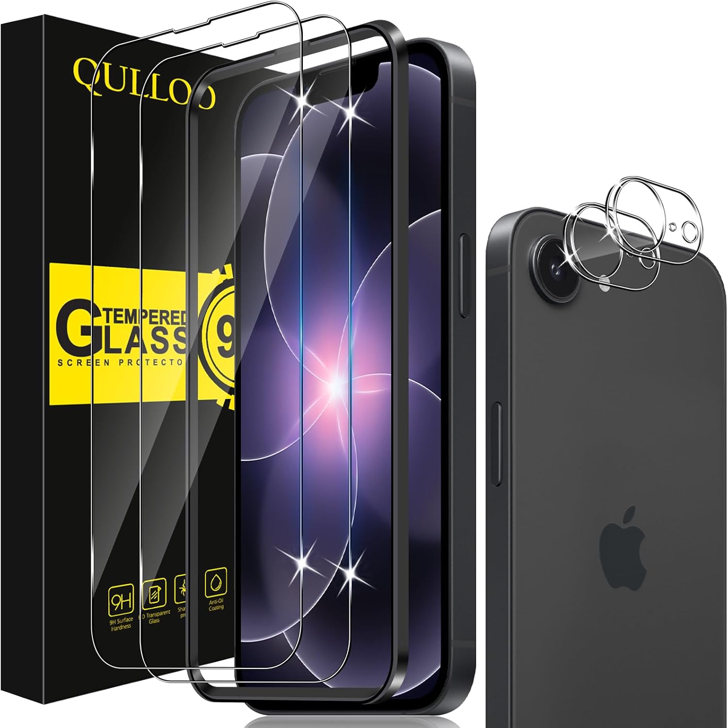 QULLOO — Protetor de vidro temperado para Apple iPhone 17e