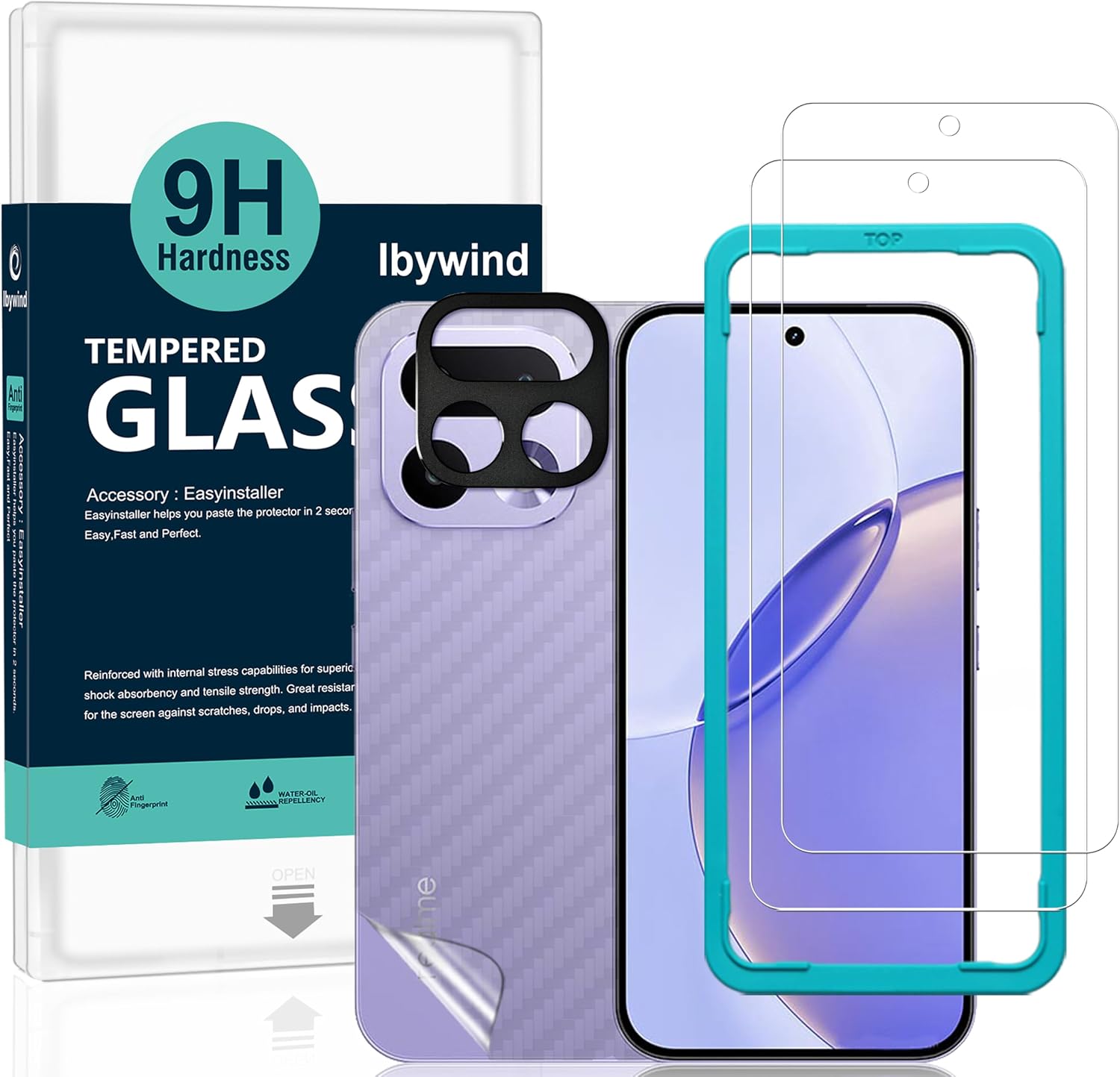 Ibywind Protector de Pantalla para Realme 16 Pro 5G,2 Piezas Dureza 9H Cristal Templado y Protector de Lente de Cámara,Fácil de Instalar,Compatible Detector Huellas,Anti Arañazos,Sin Burbujas