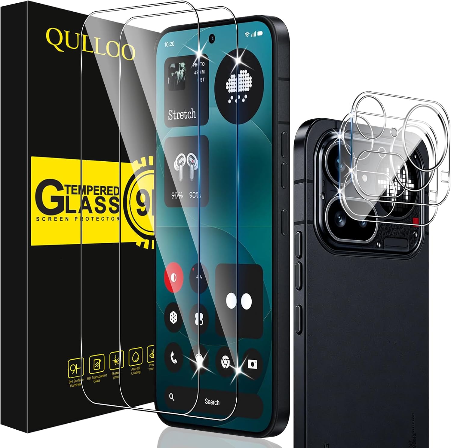 QULLOO — Protetor de vidro temperado para Nothing Phone (4a) Pro